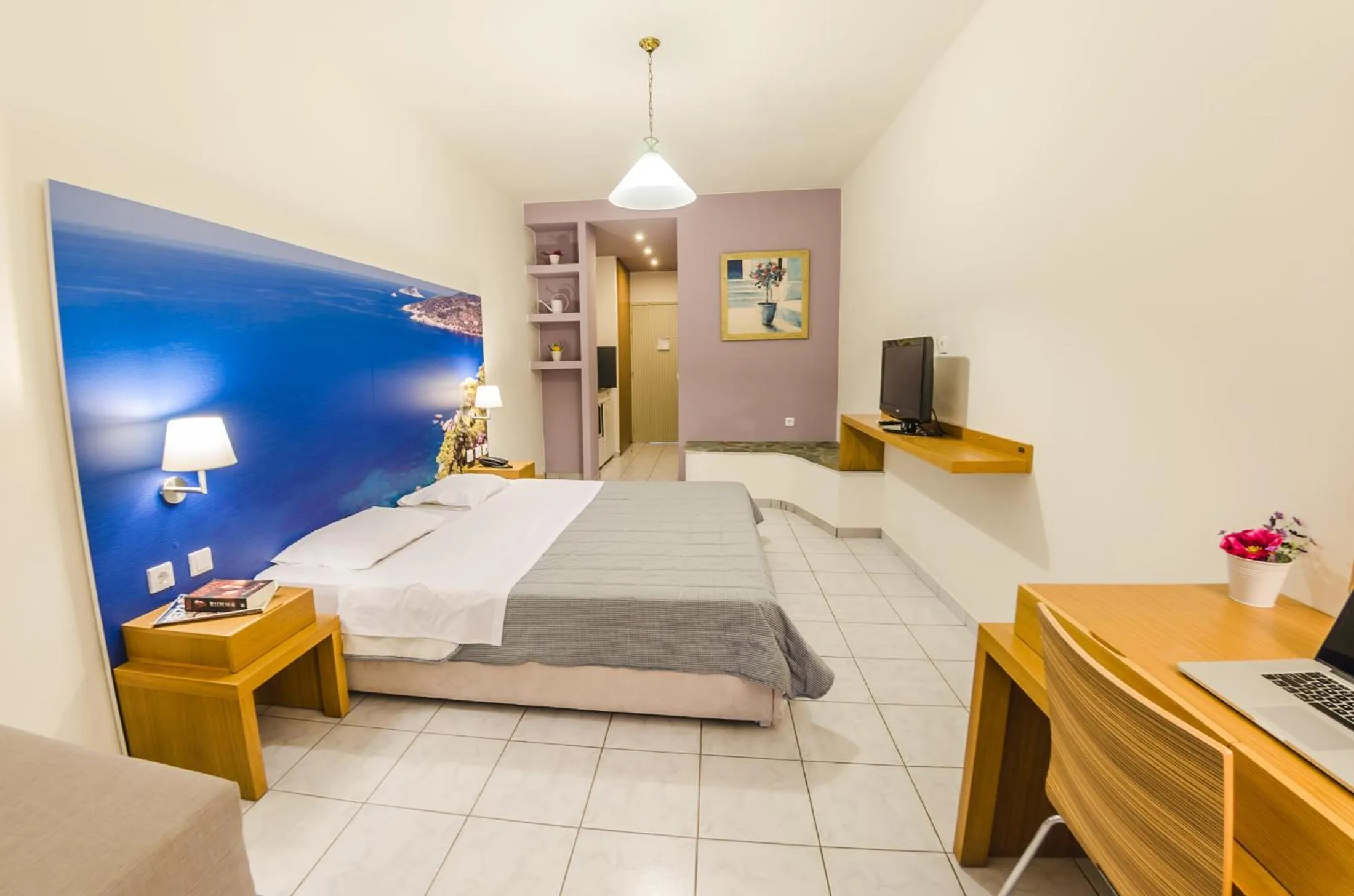 Bed in Hotel Nereides