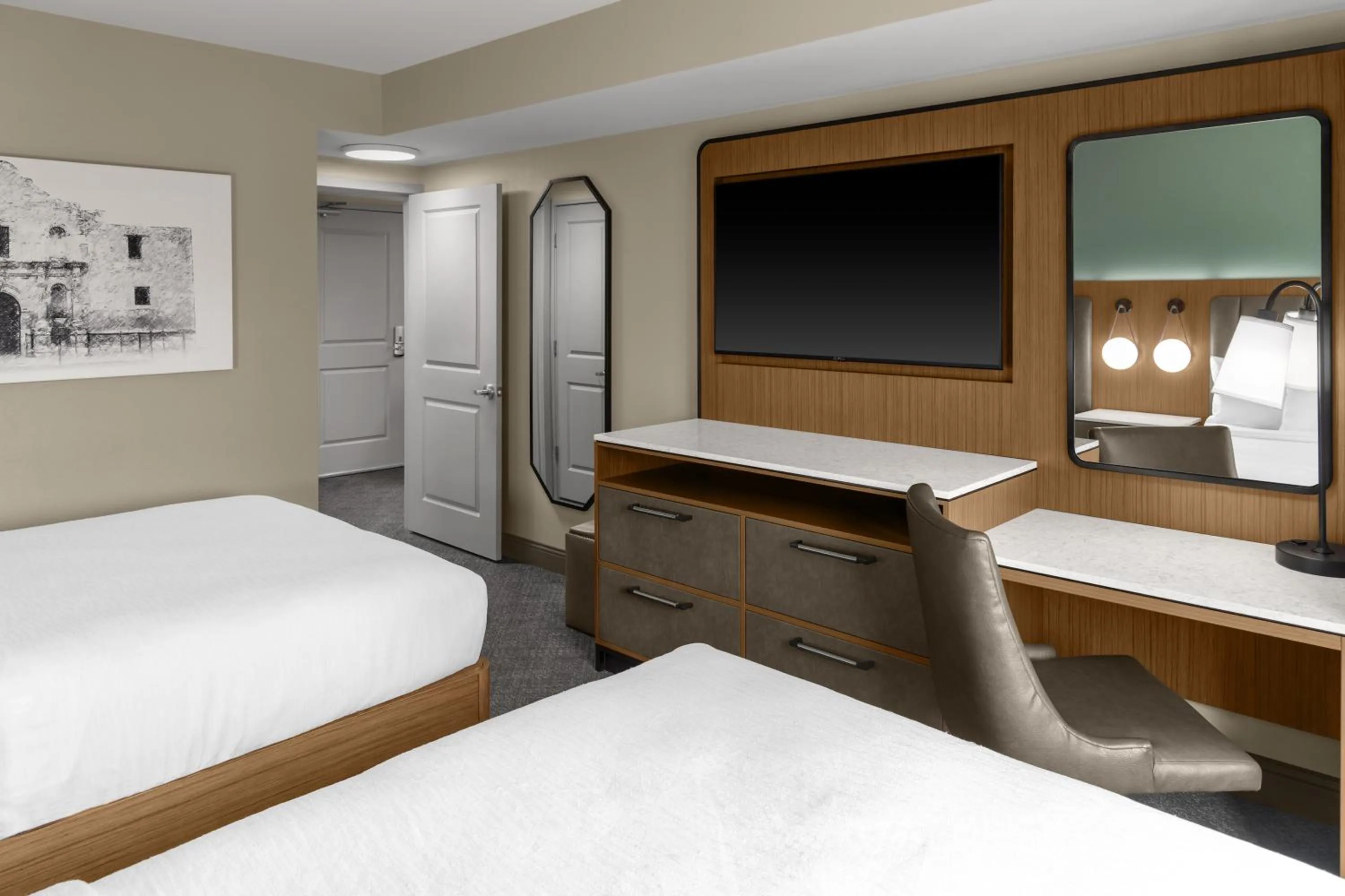 Bed in Embassy Suites San Antonio Riverwalk-Downtown