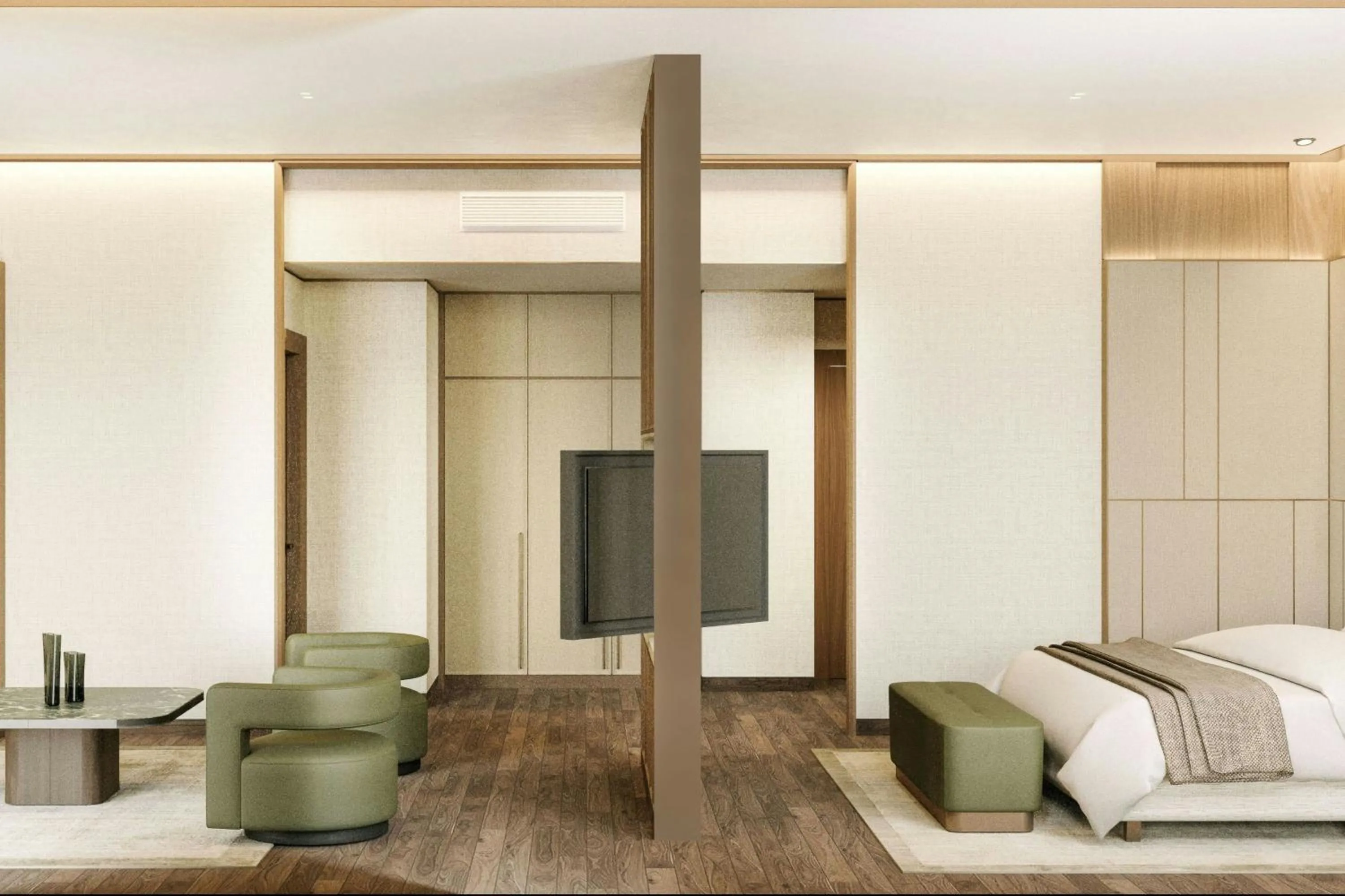 Living room, Bed in The Ritz-Carlton Jakarta, Pacific Place