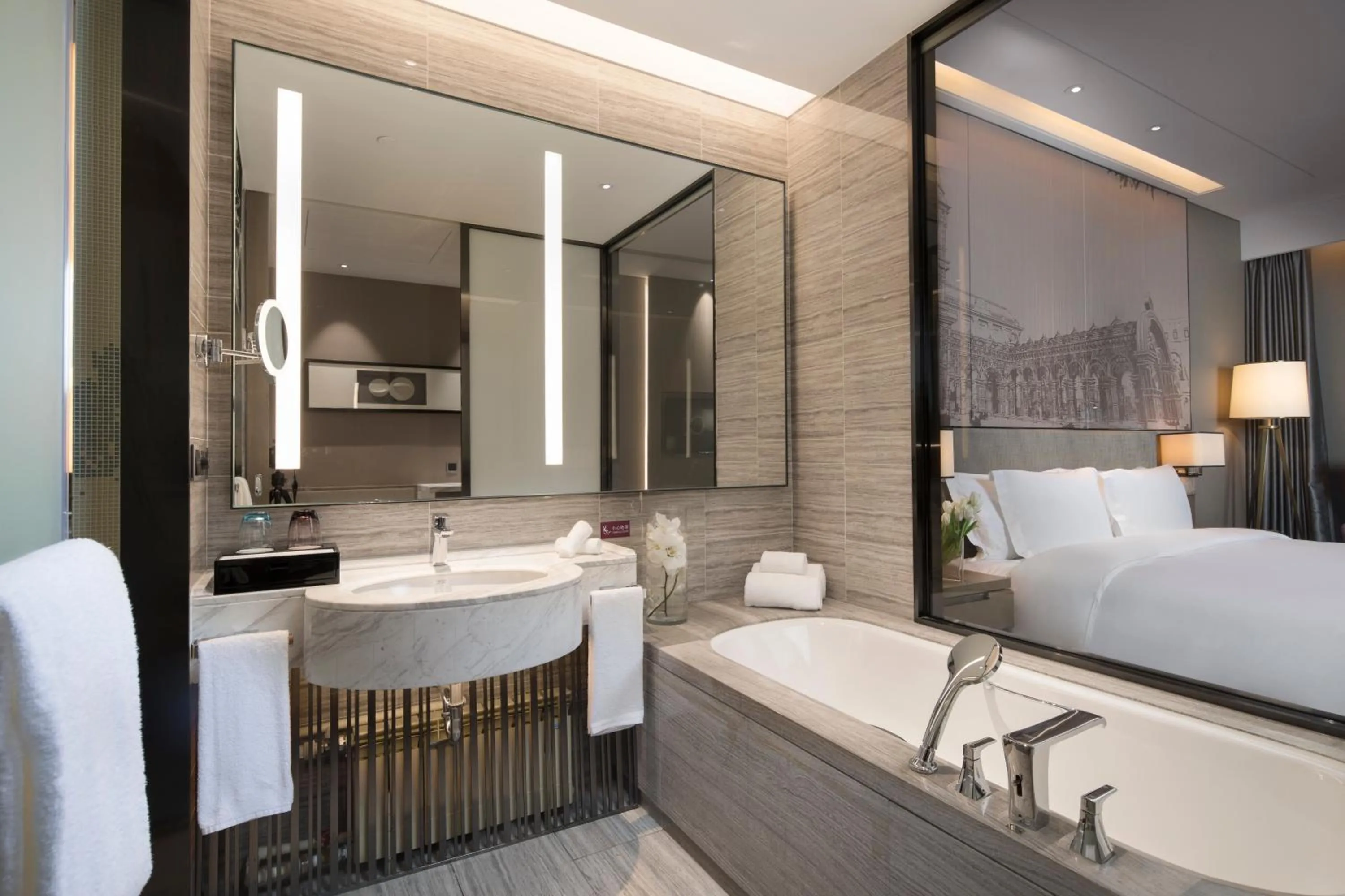 Photo of the whole room, Bed in Crowne Plaza Harbin Songbei by IHG