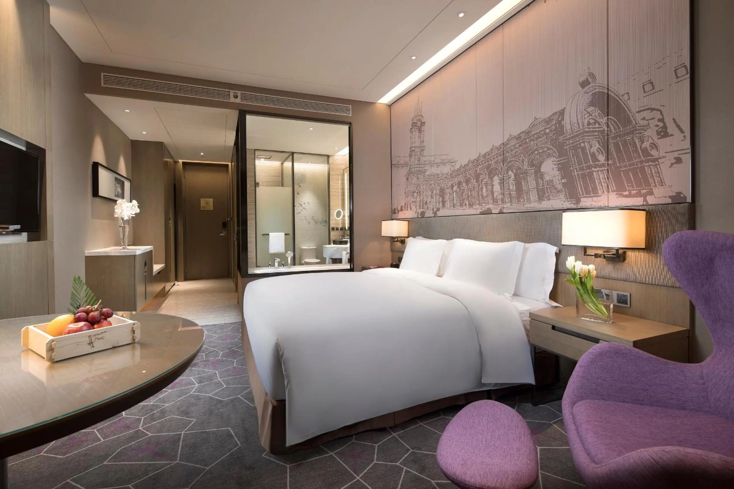 Bedroom, Bed in Crowne Plaza Harbin Songbei by IHG