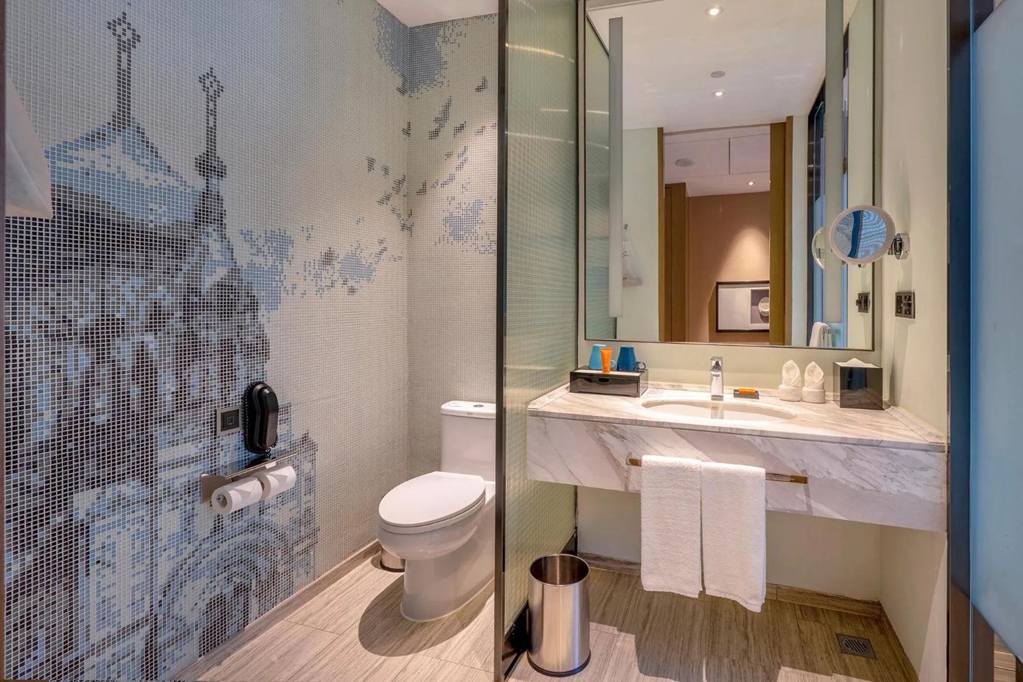 Bathroom in Crowne Plaza Harbin Songbei by IHG