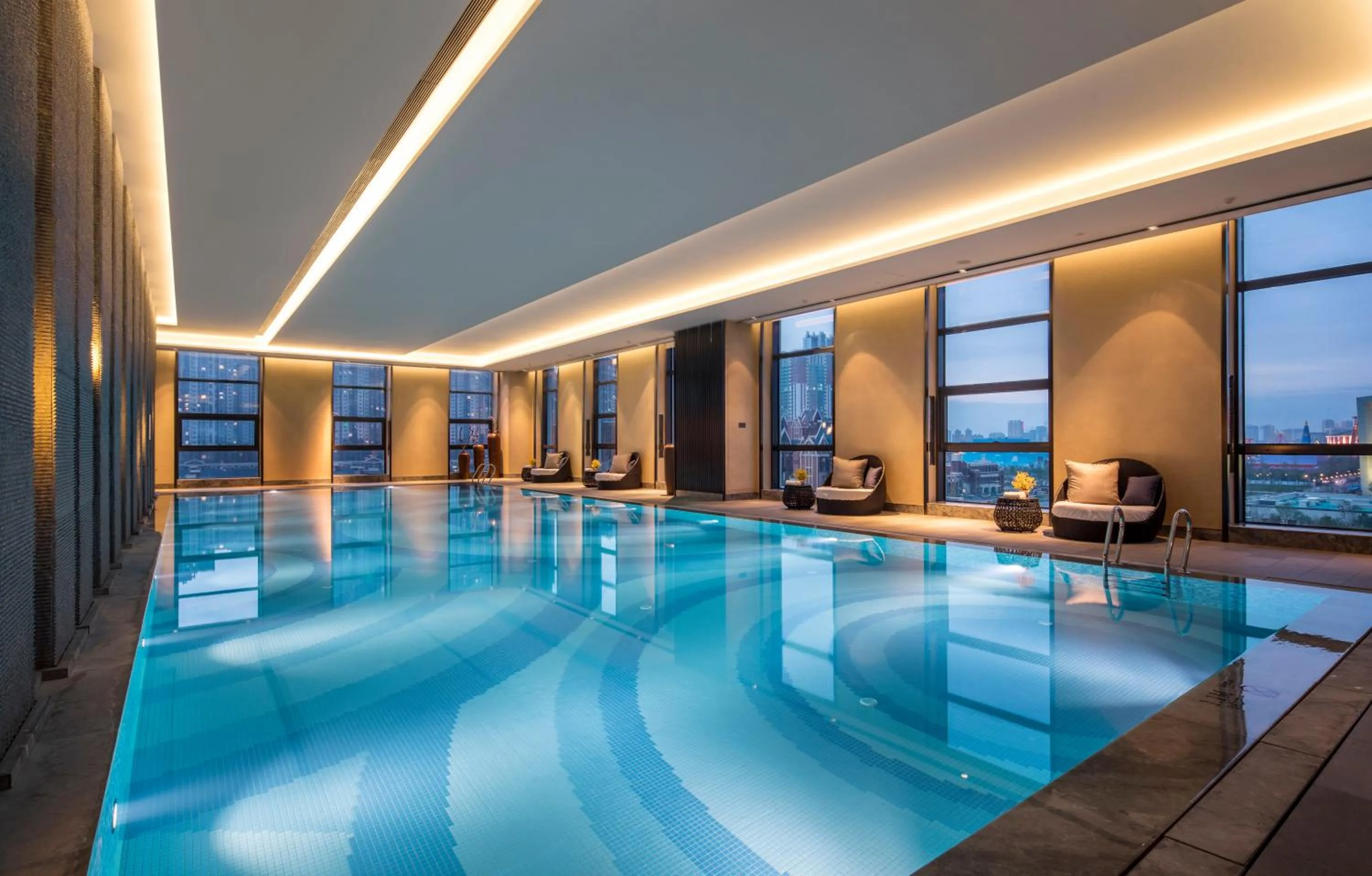 Swimming pool in Crowne Plaza Harbin Songbei by IHG
