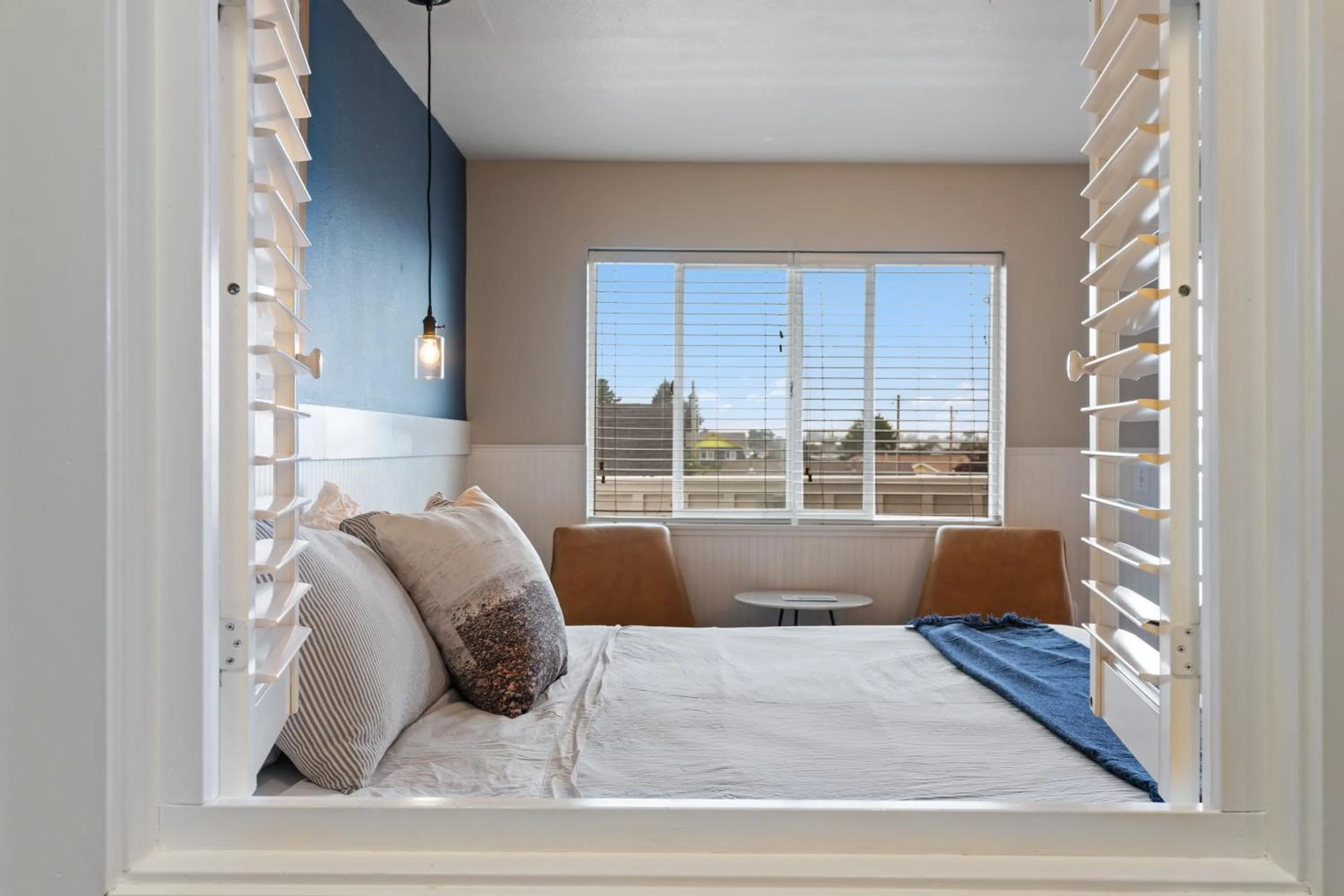 Bed in Boardwalk Cottages