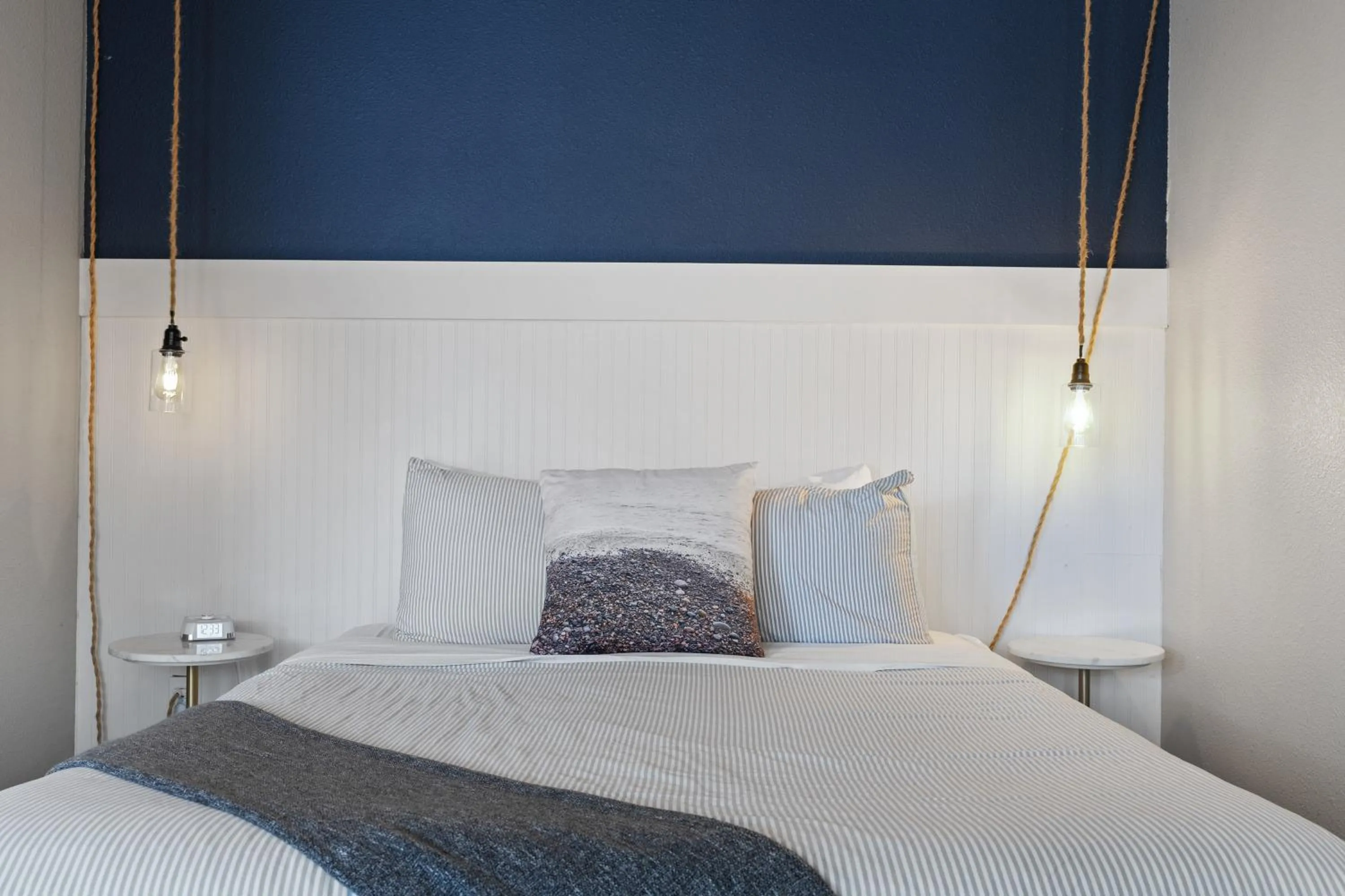 Bed in Boardwalk Cottages