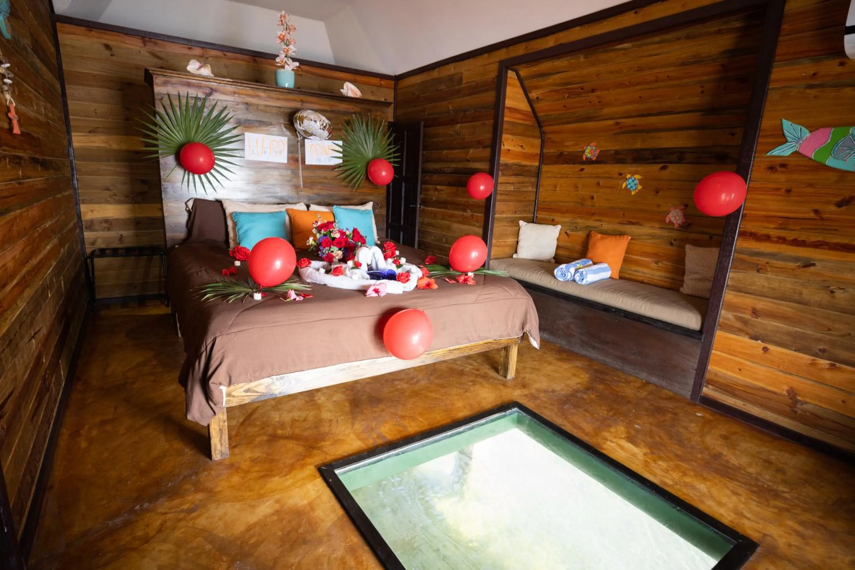 Decorative detail, Bed in Lina Point Belize Overwater Resort