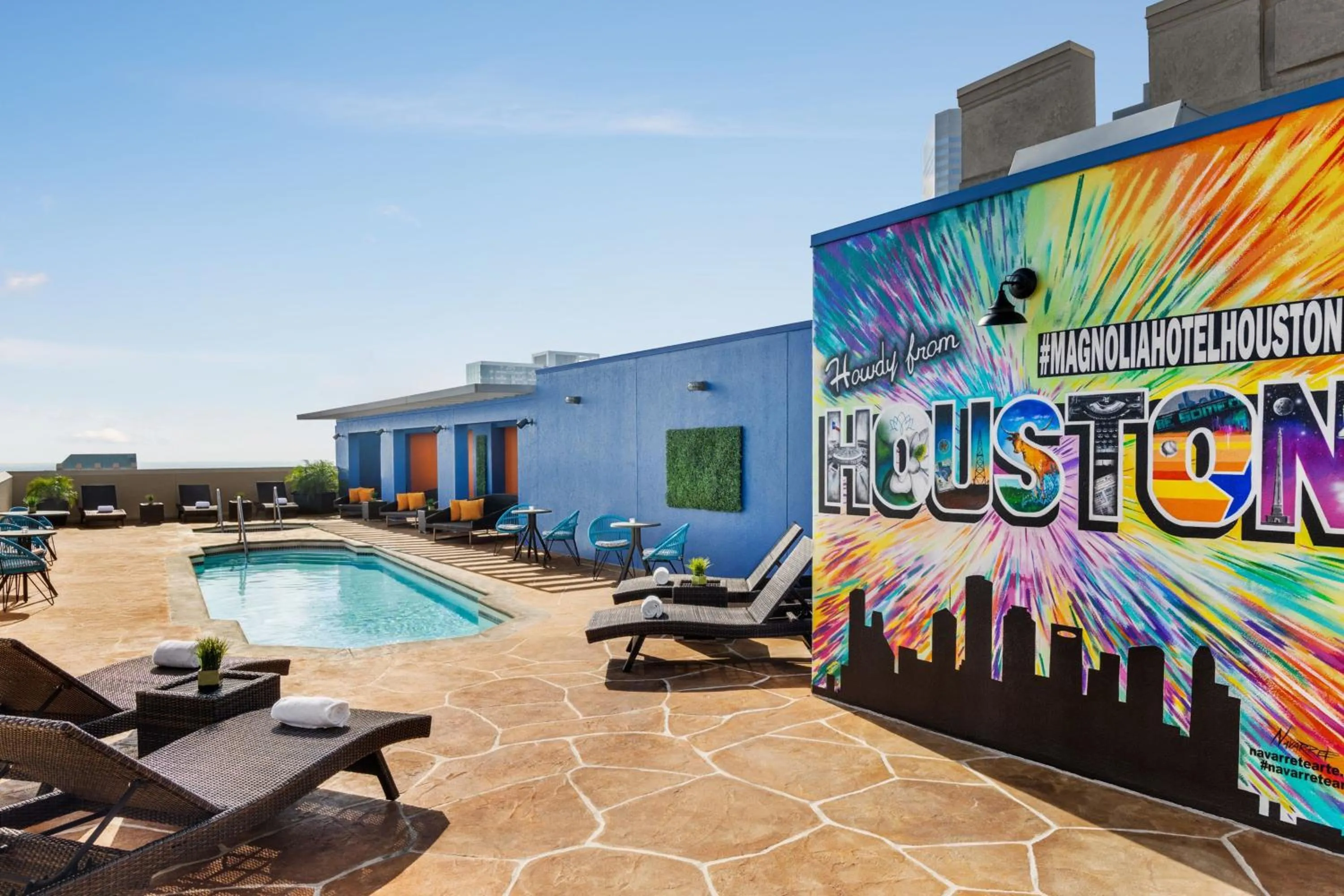 Swimming pool in Magnolia Hotel Houston, a Tribute Portfolio Hotel