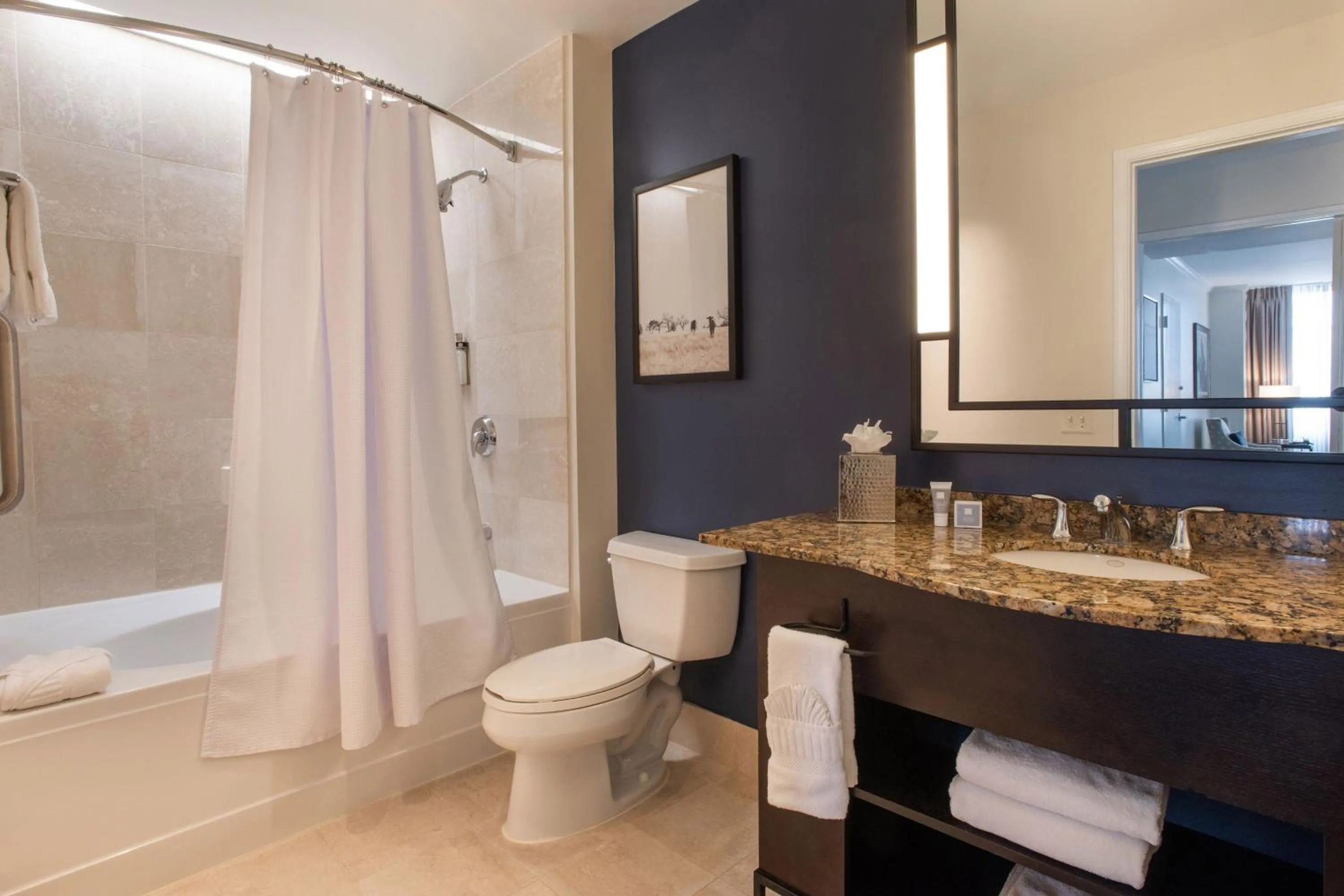 Bathroom in Magnolia Hotel Houston, a Tribute Portfolio Hotel