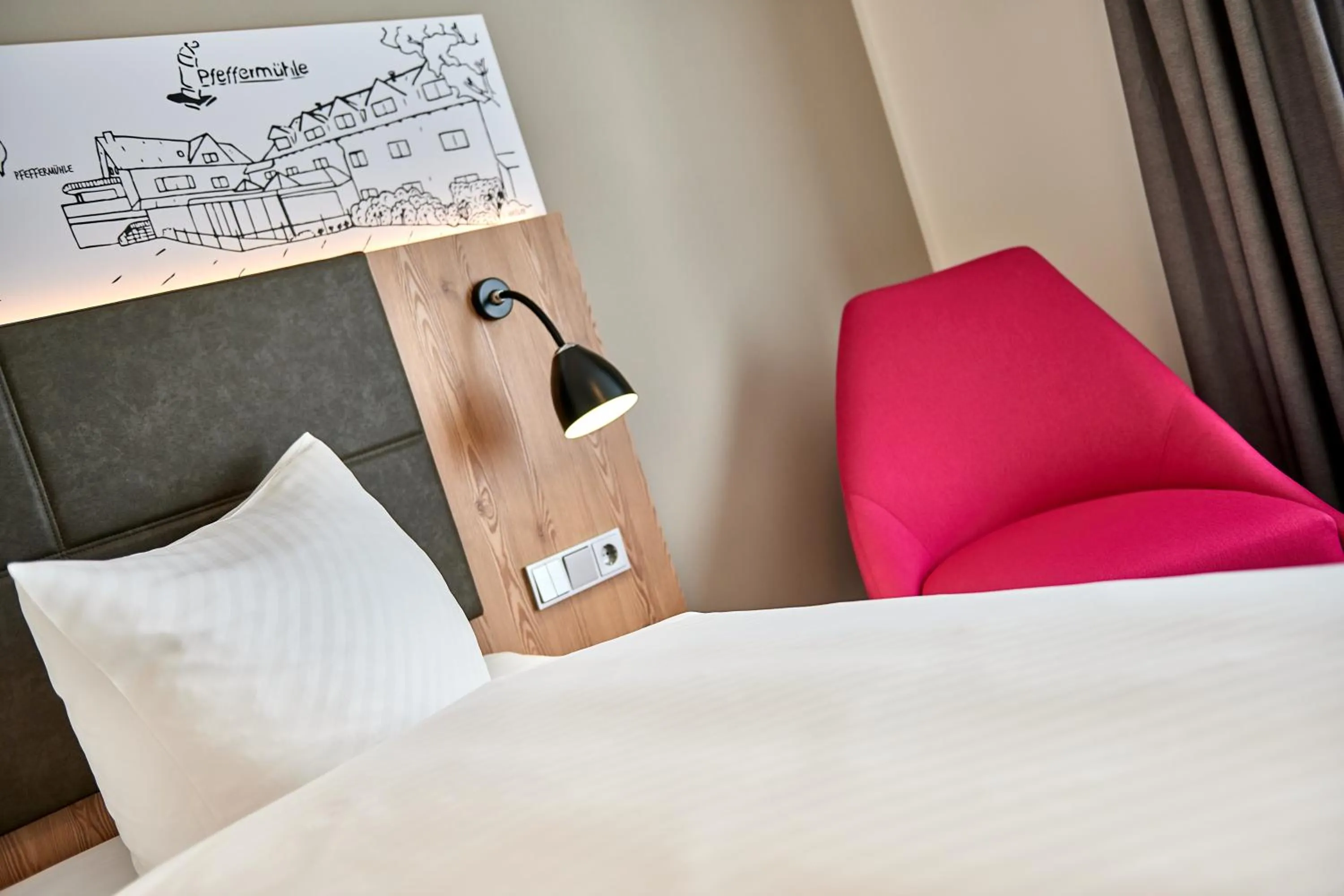 Bed in Hotel Pfeffermühle