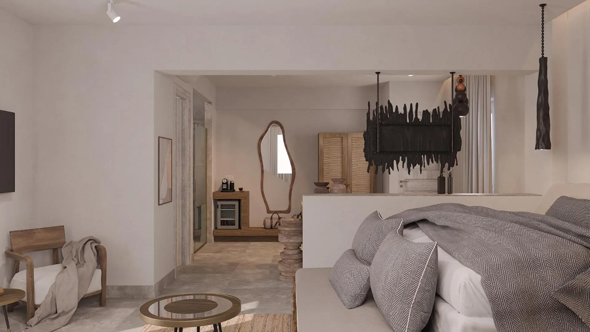 Bed in F Fine Suites - Adults Only