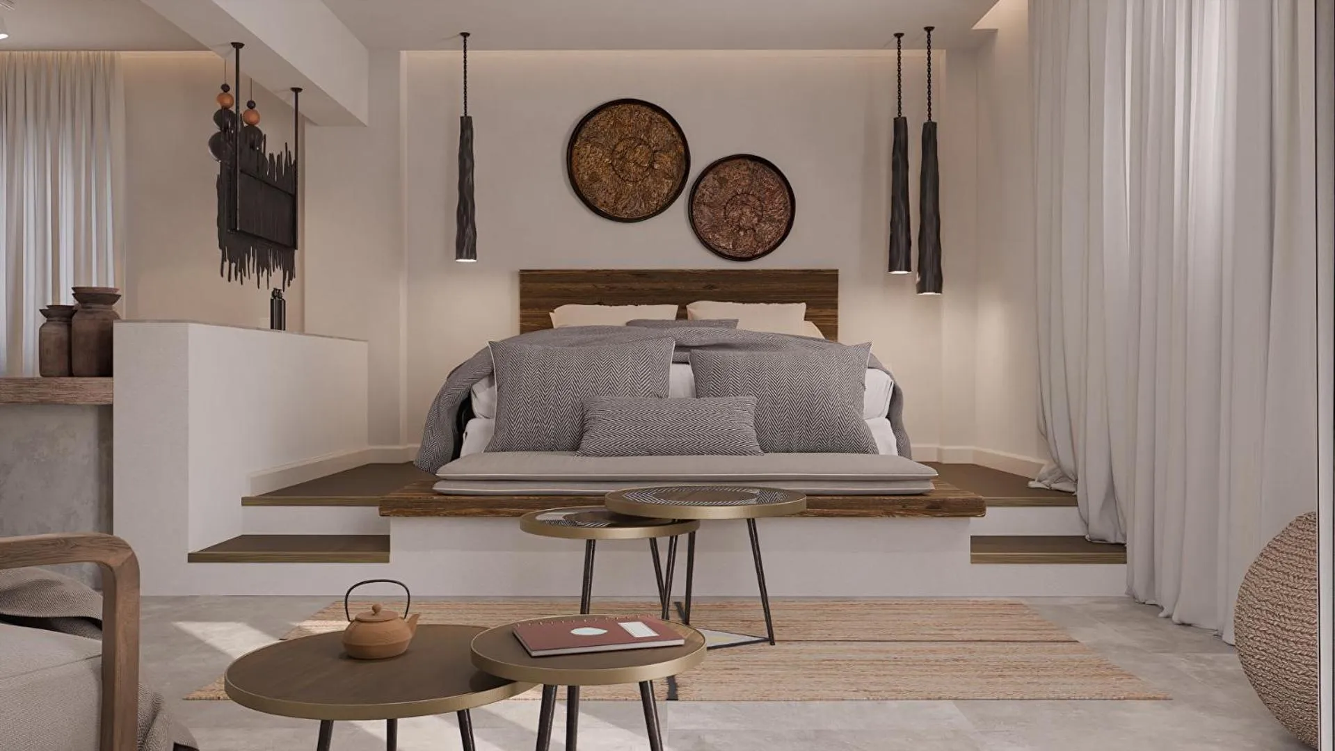 Bed in F Fine Suites - Adults Only