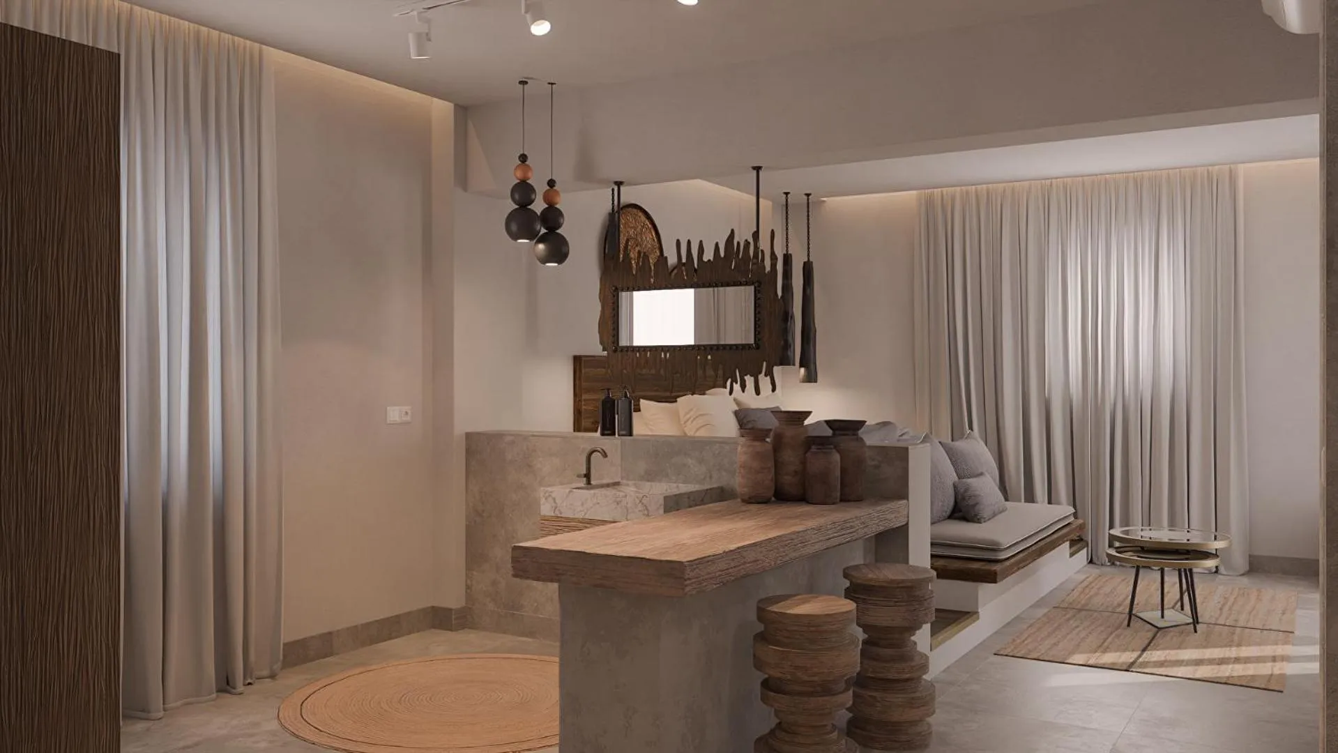 Seating area in F Fine Suites - Adults Only