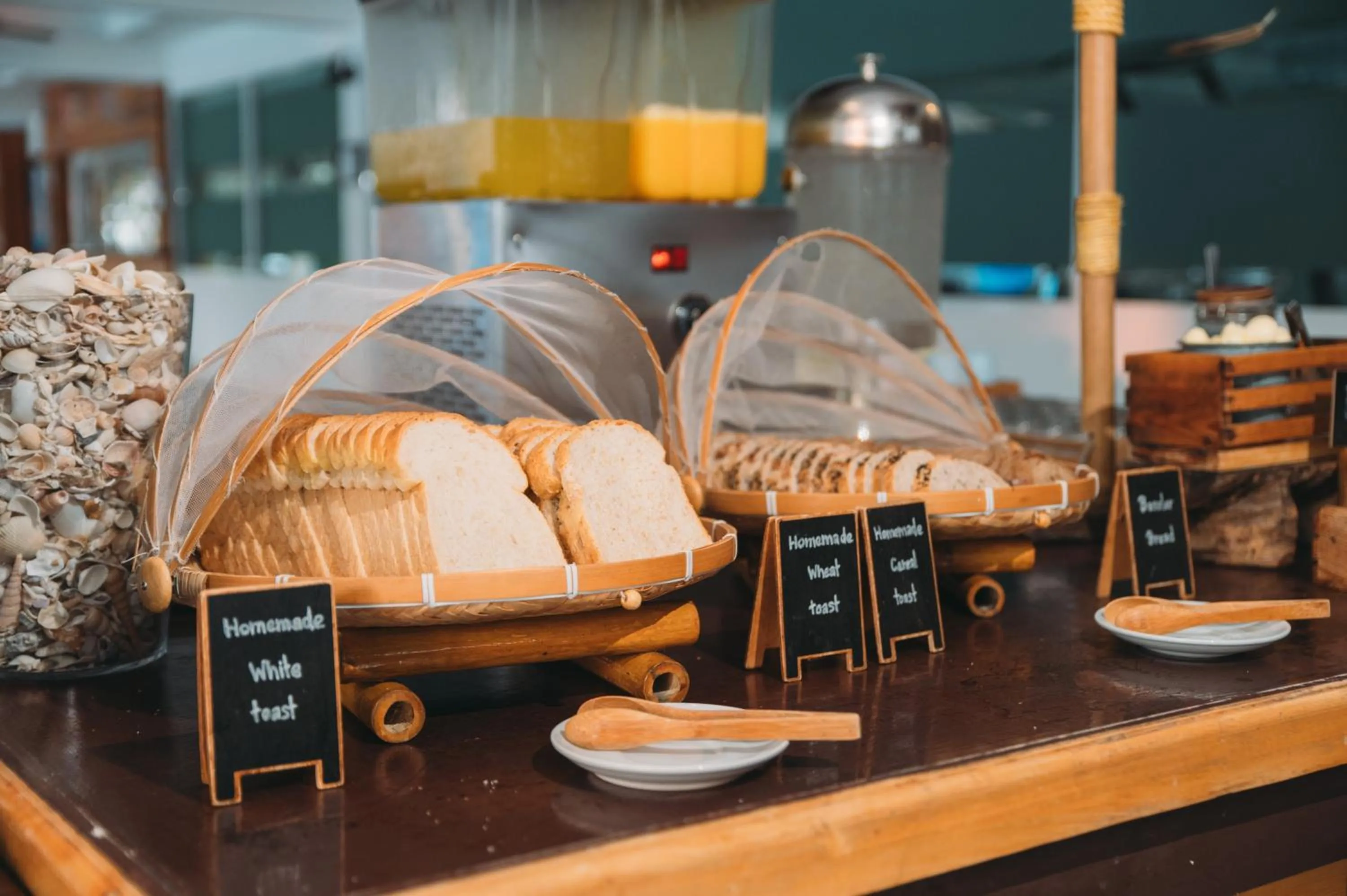 Buffet breakfast in Dolphin Bay Beach Resort