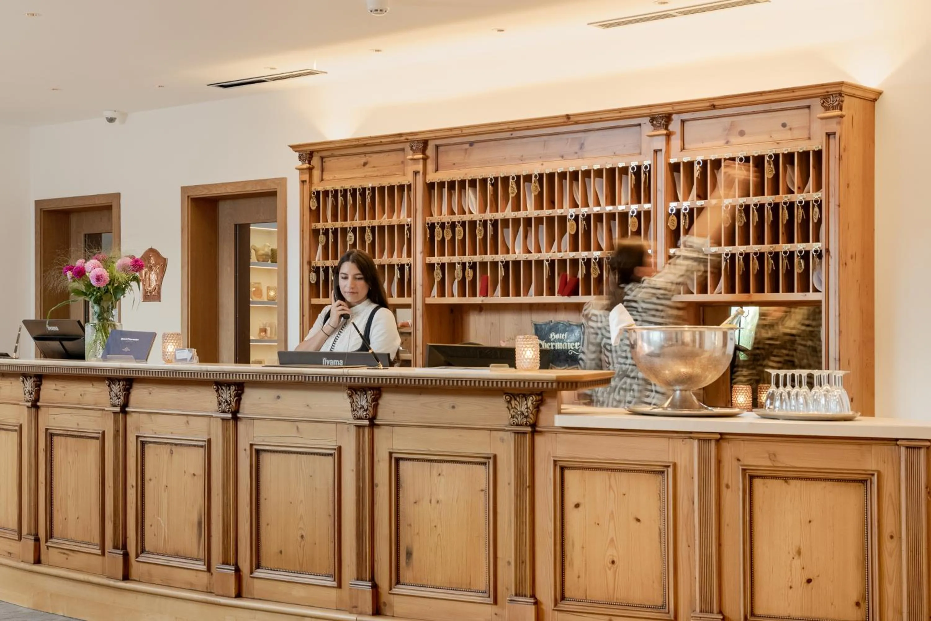 Lobby or reception in Hotel Obermaier