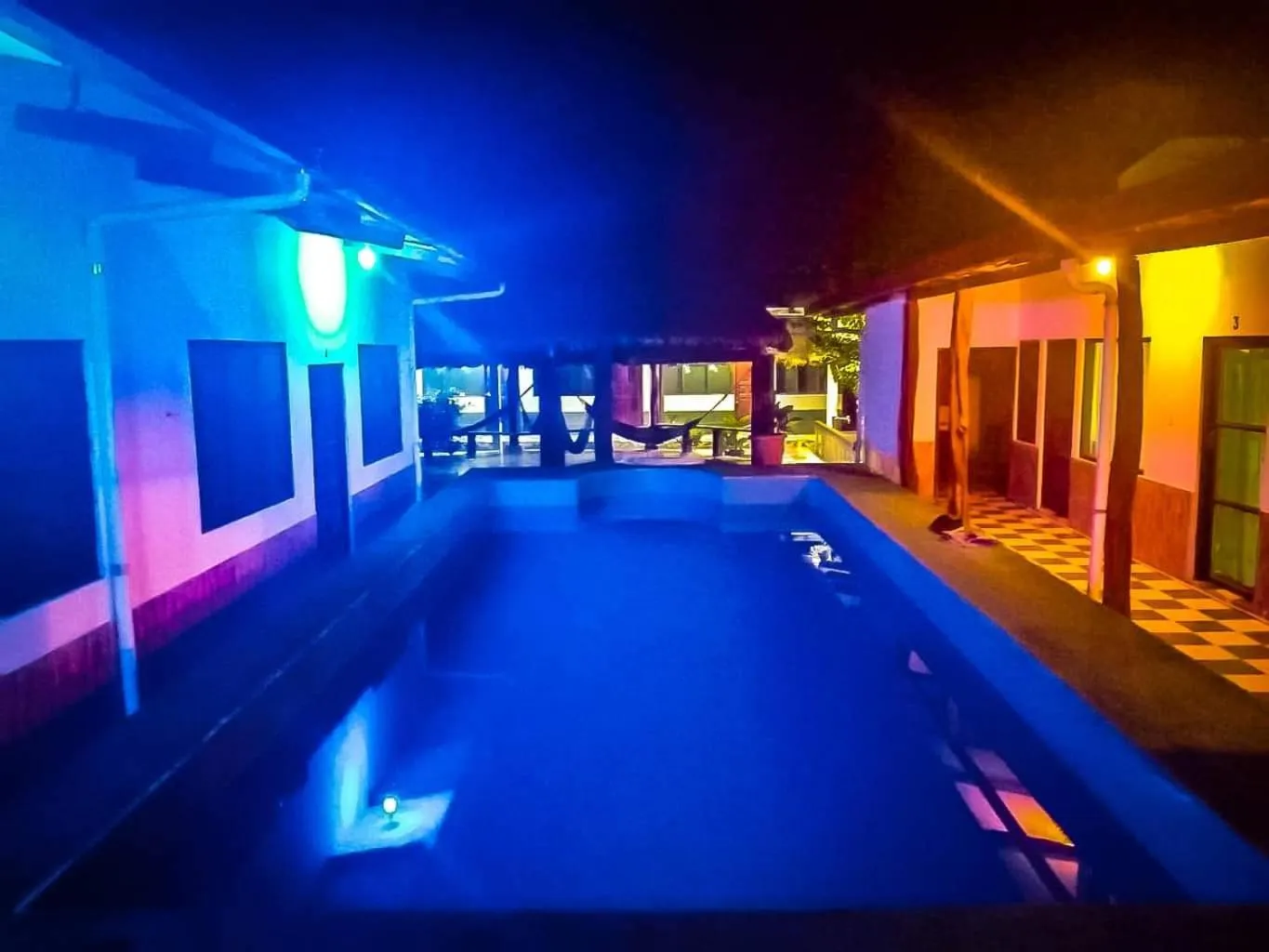 Pool view in El Curichal Hostel