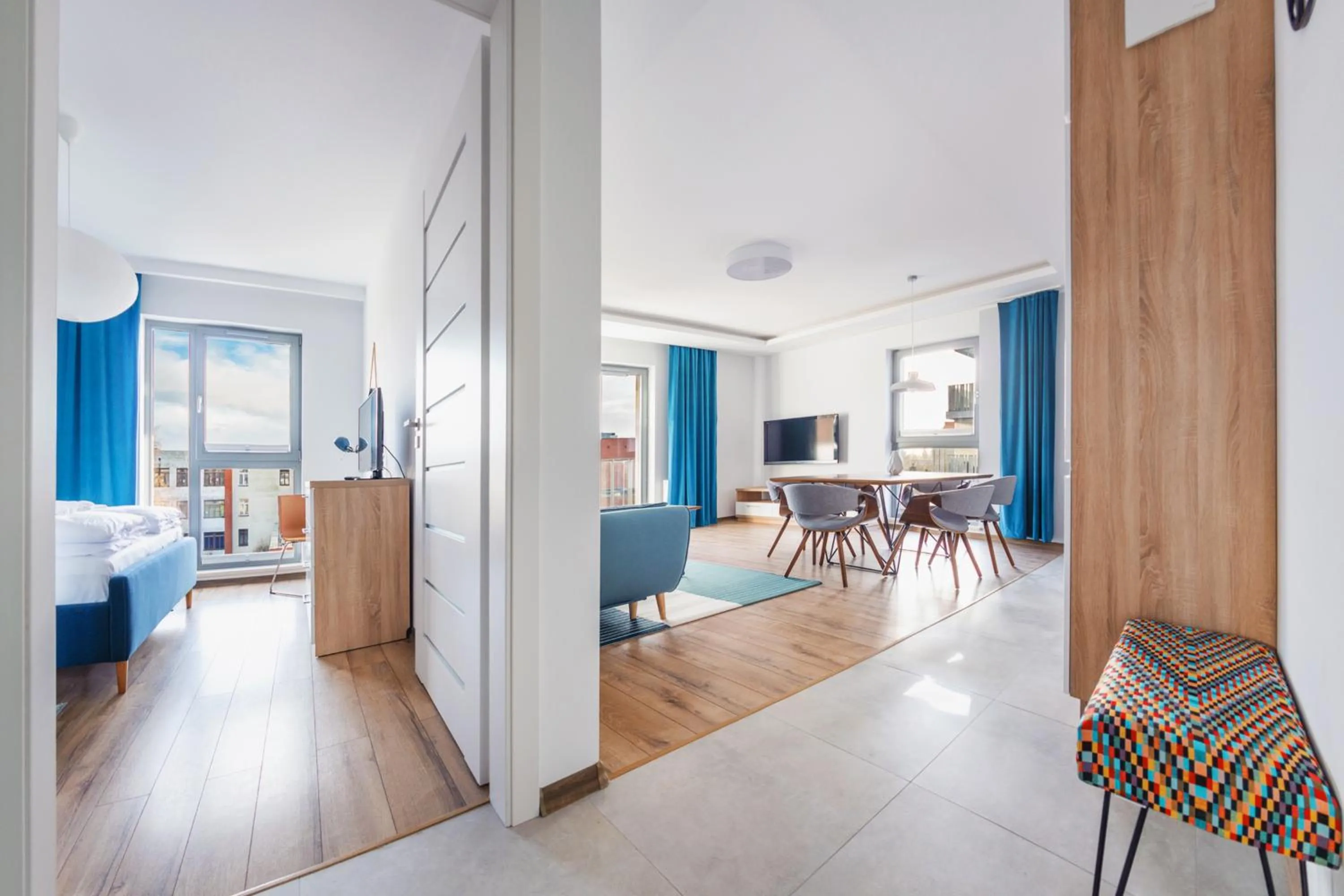 Living room, Bed in Nadmorze, Sun & Snow