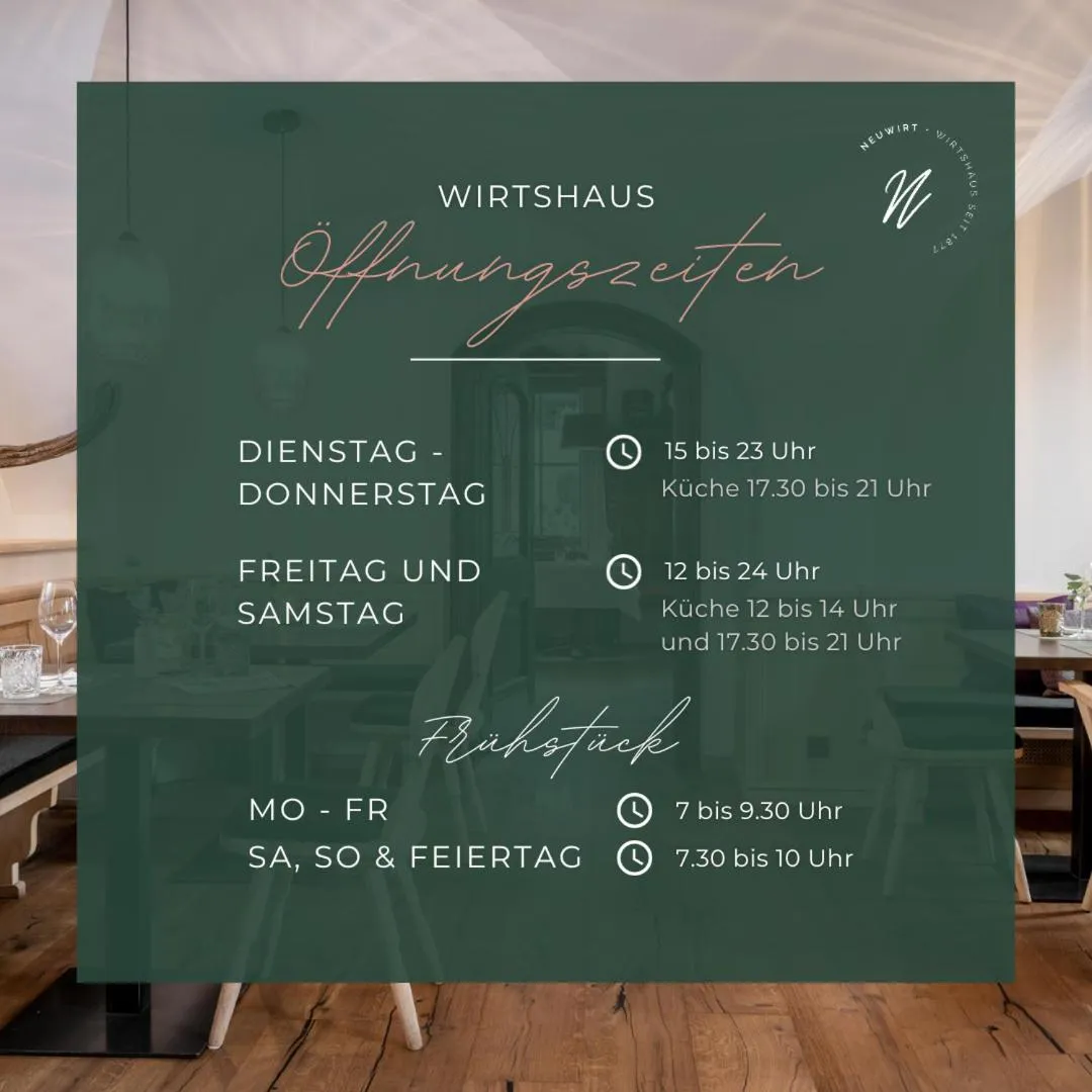 Restaurant/places to eat in NEUWIRT - Boutiquehotel & Wirtshaus