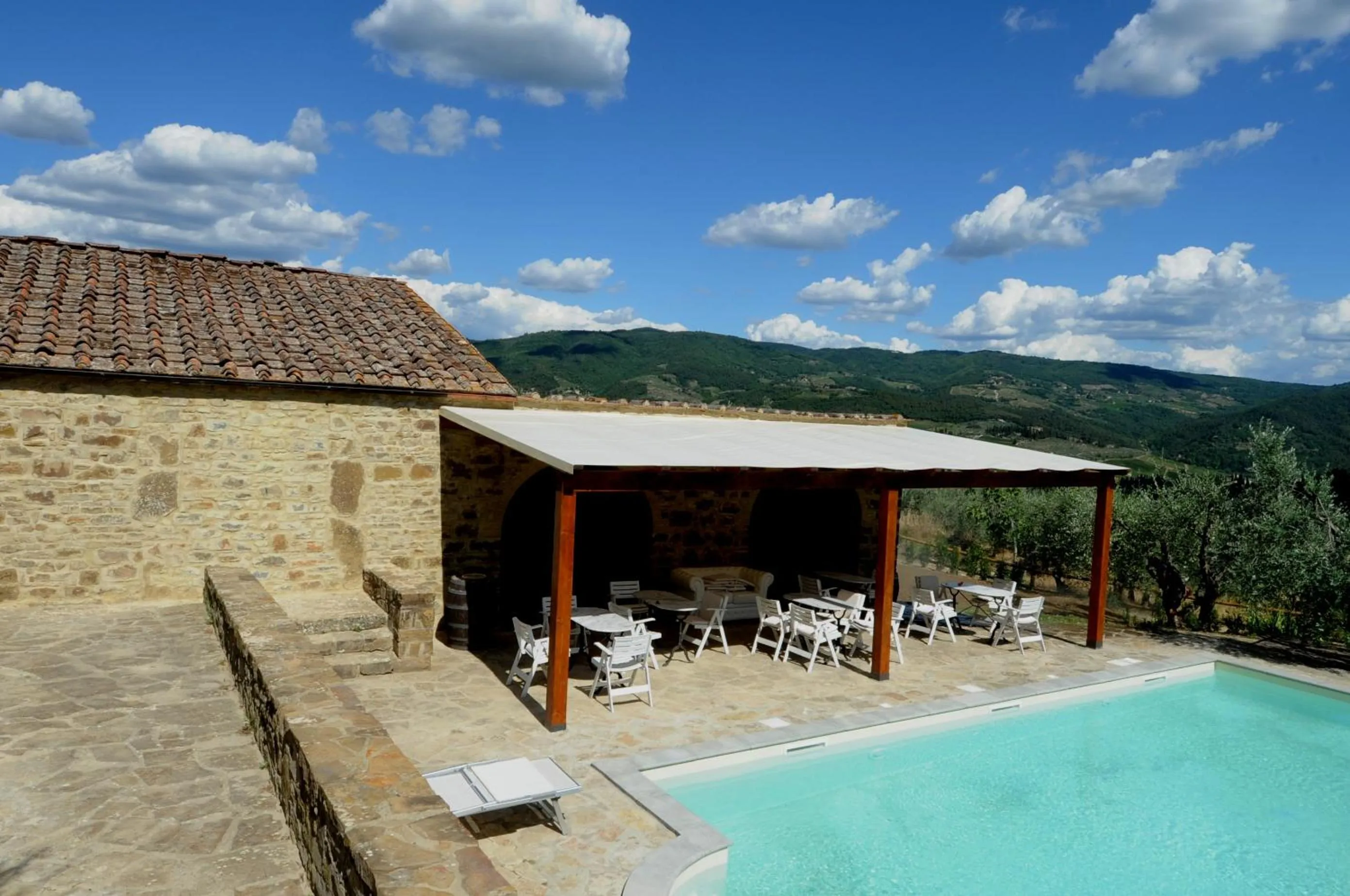 Swimming pool in La Rimbecca Greve in Chianti