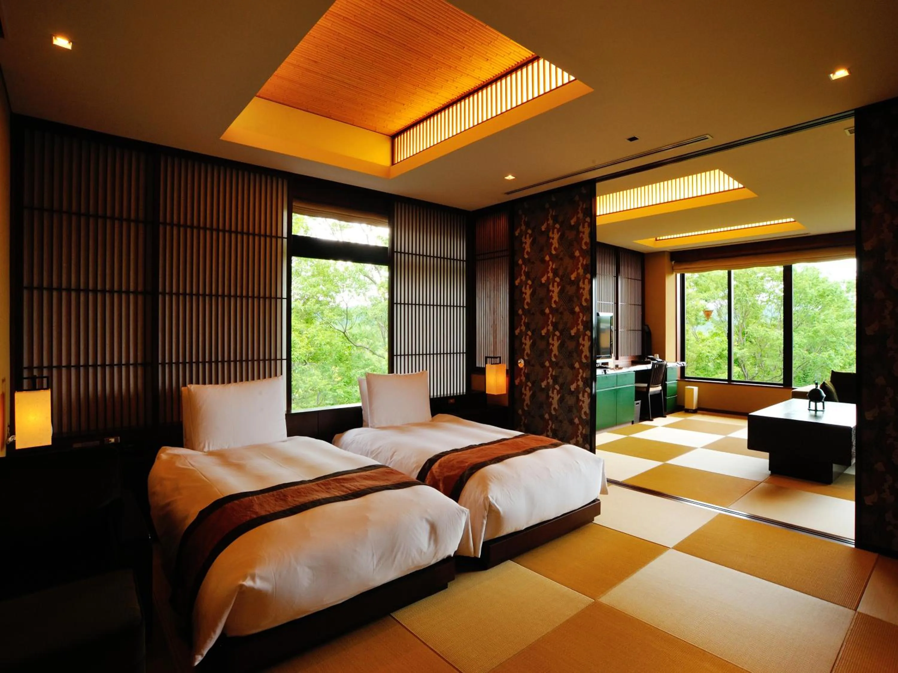 Bed in 竹泉荘 Chikusenso Onsen