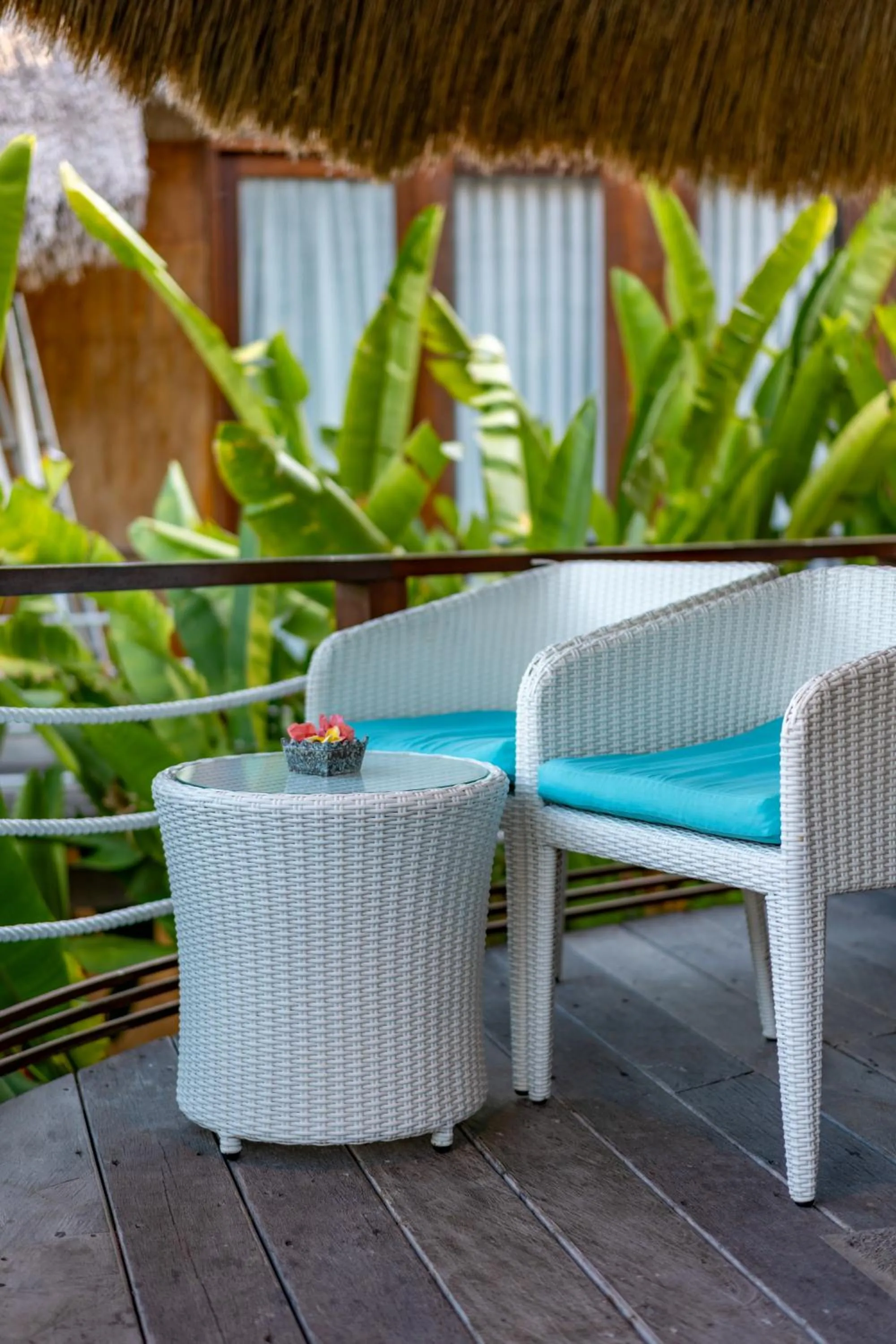 Seating area in C-View Villas