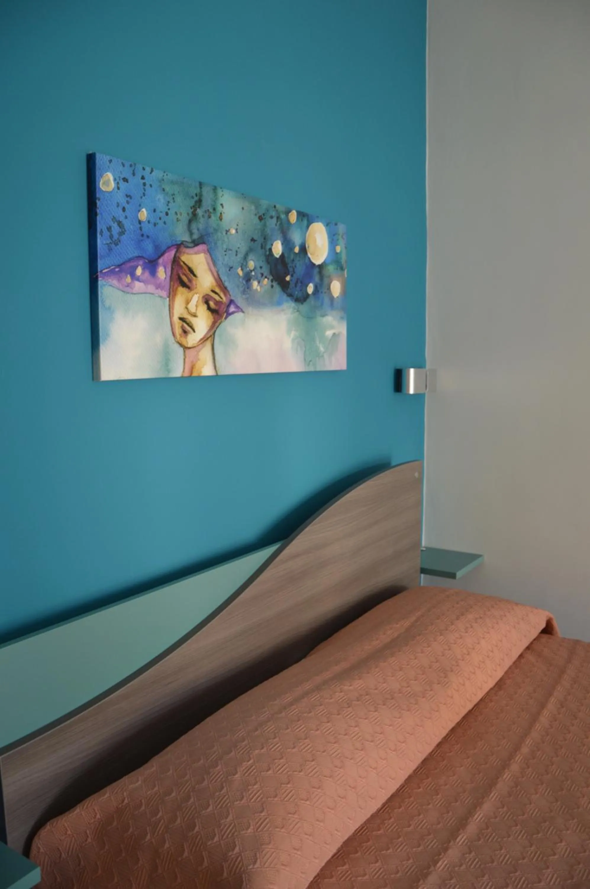 Decorative detail, Bed in Good Night Moon B&B