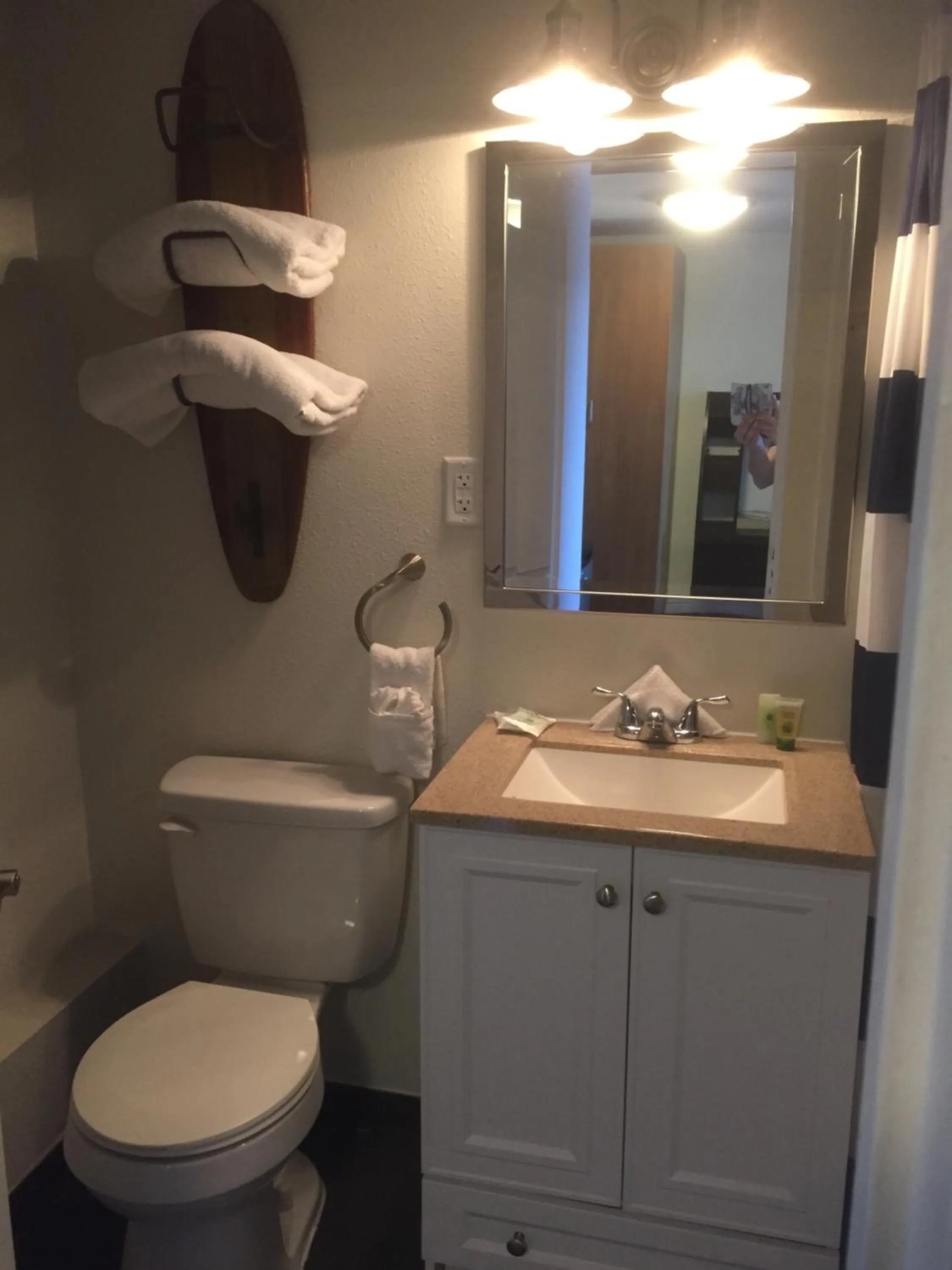 Toilet in Desert Hills Motel