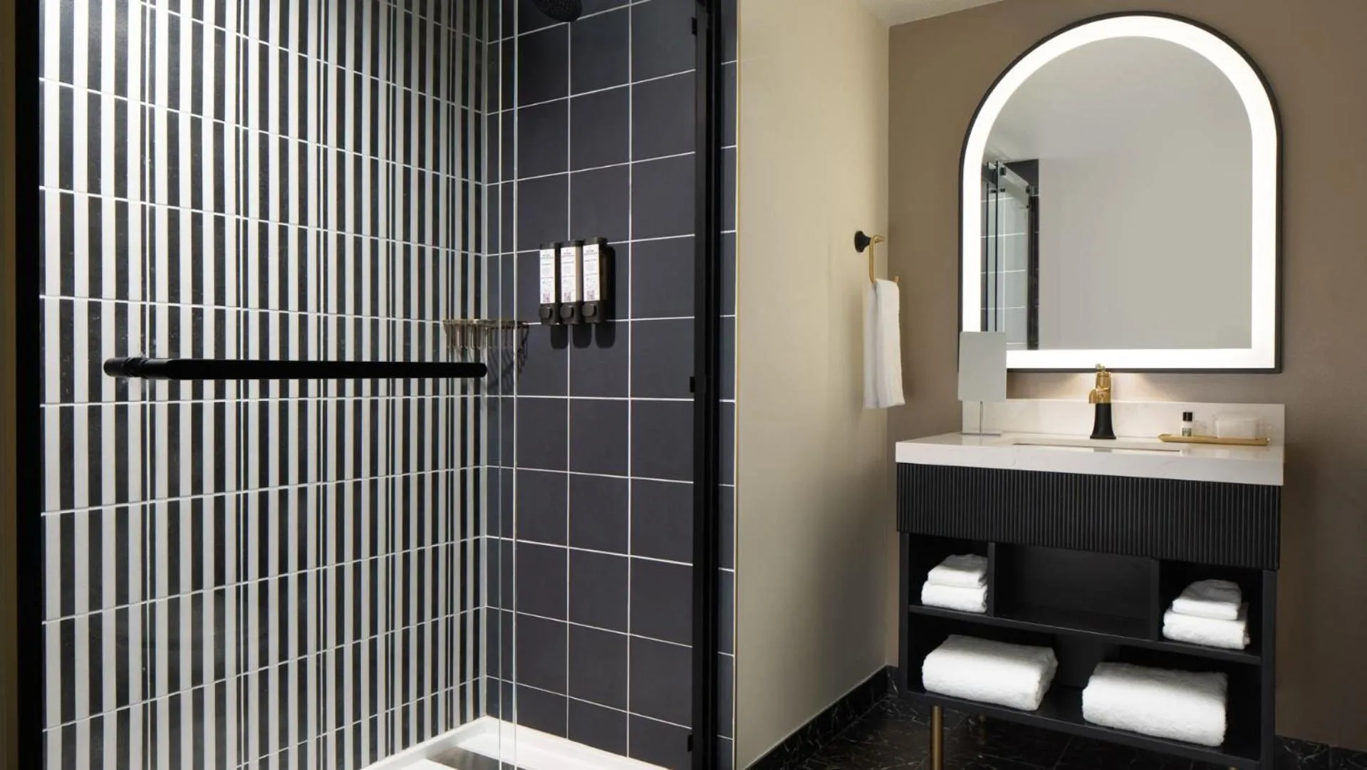 Shower in The LaSalle Hotel, Bryan College Station, a Tribute Portfolio Hotel