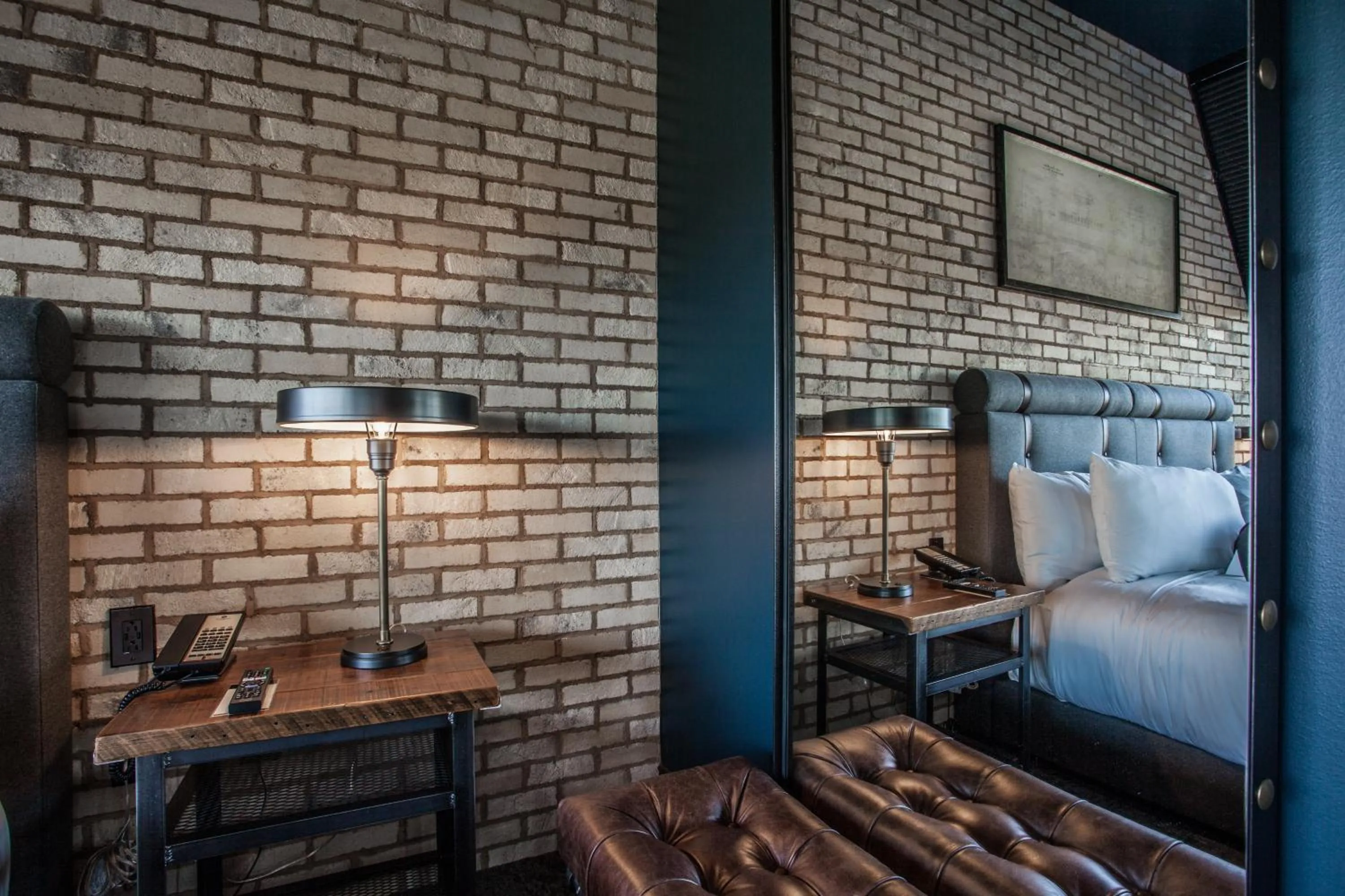 Bed in Ironworks Hotel Indy