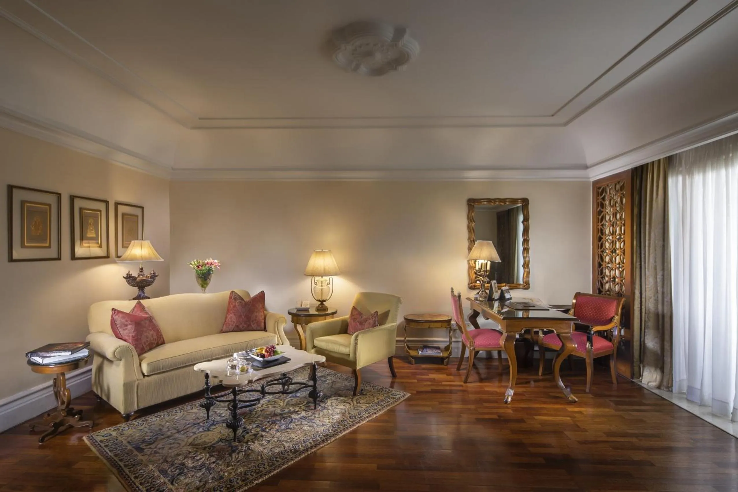 Seating area in The Leela Palace Bengaluru