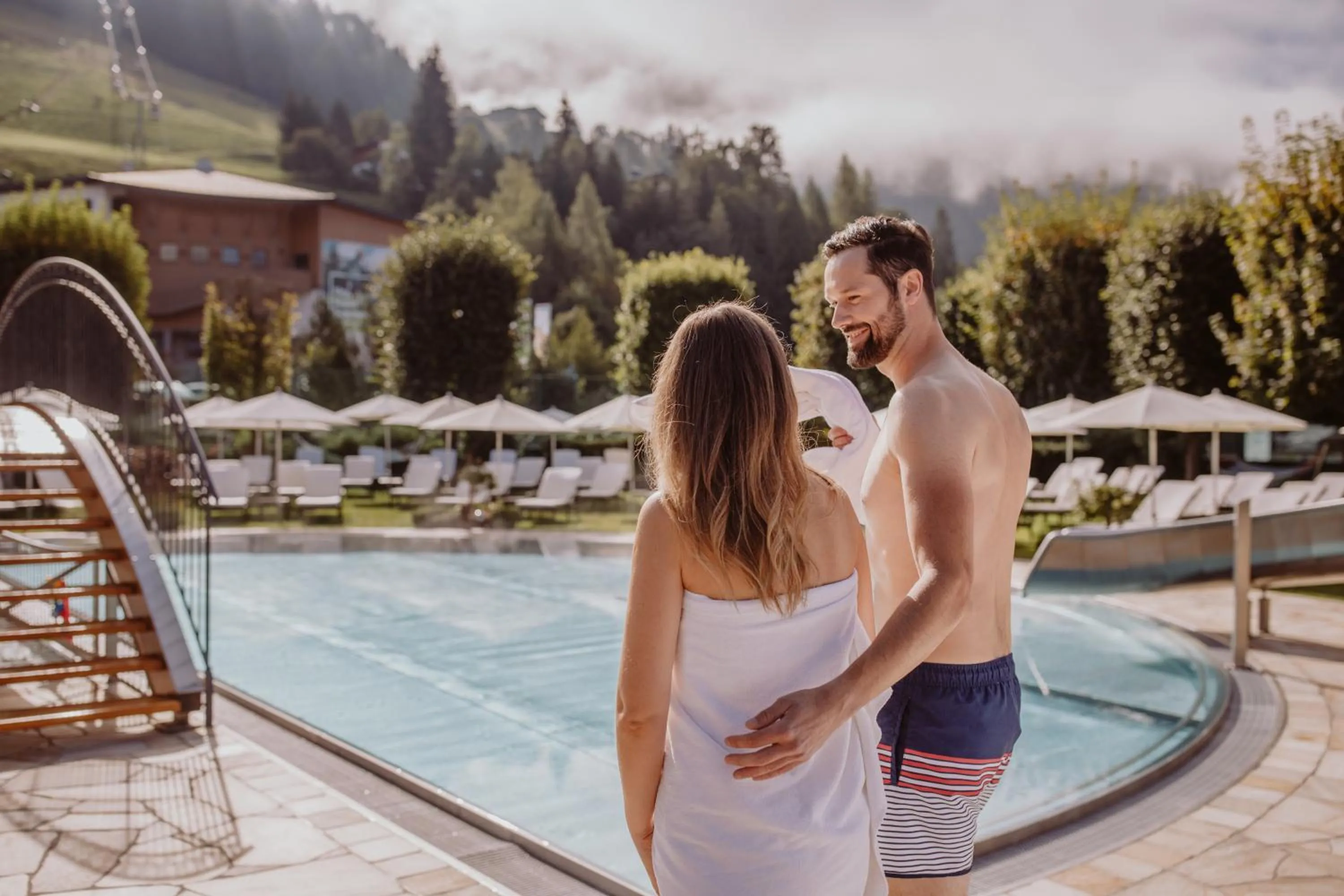 Swimming pool in Verwöhnhotel Berghof