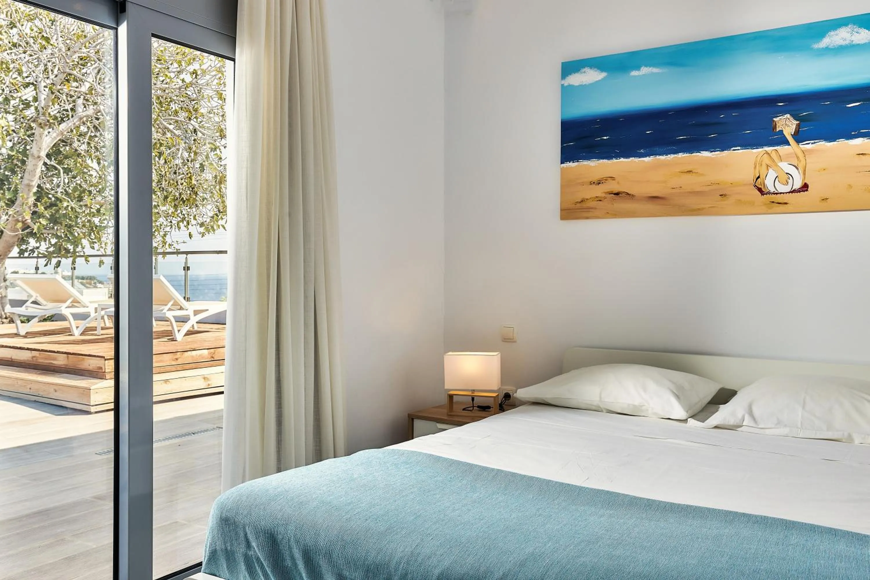 Bedroom, Bed in Villa Emilia - with private, heated swimming pool