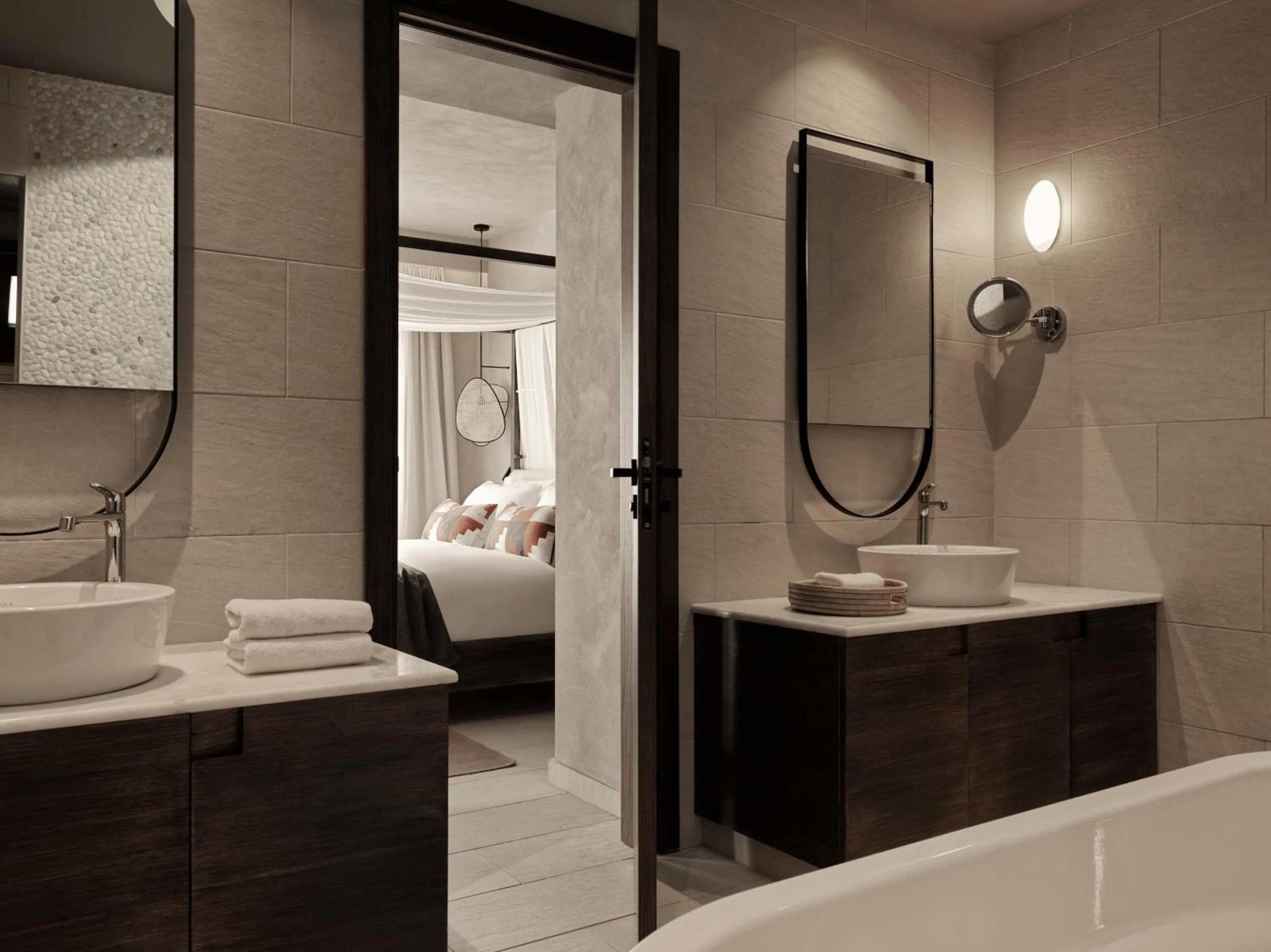 Bathroom, Bed in Lindian Village, Curio Collection by Hilton