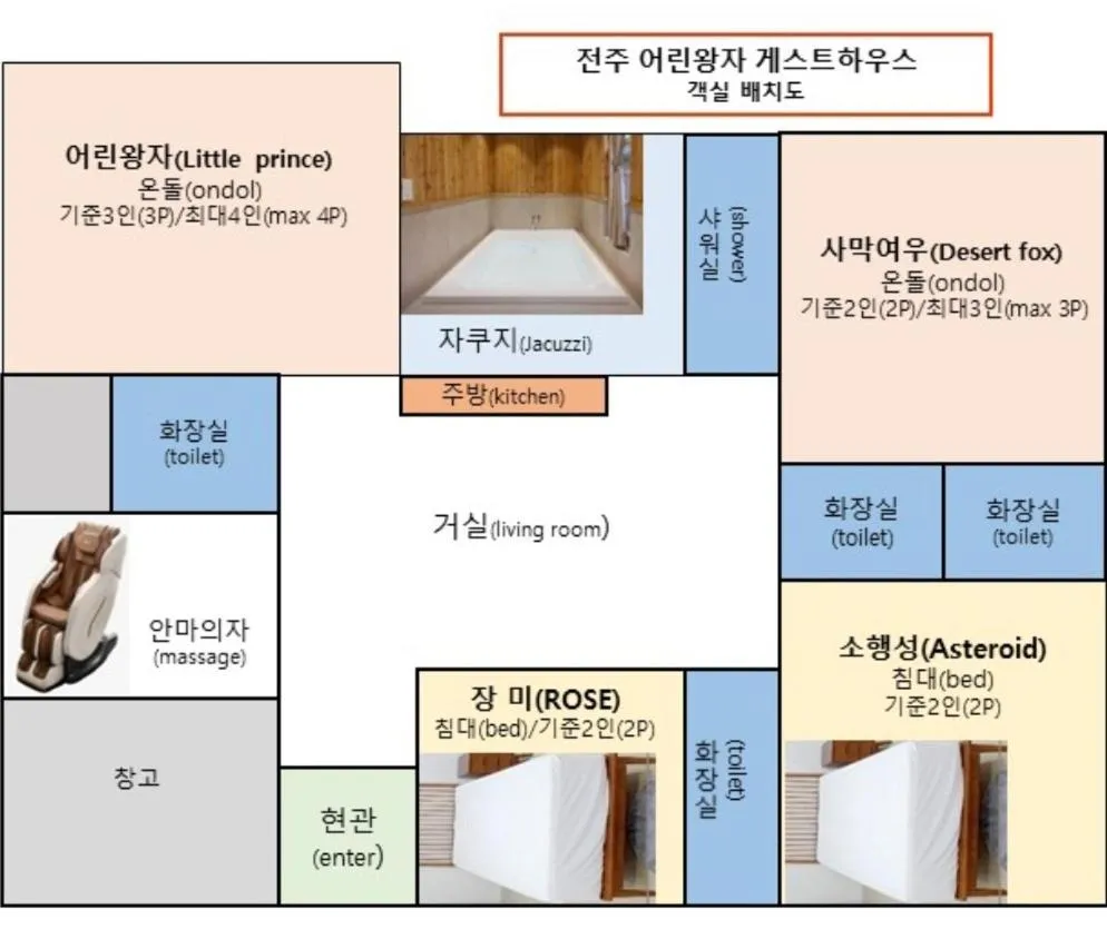 Floor plan in Jeonju Hanok Little Prince