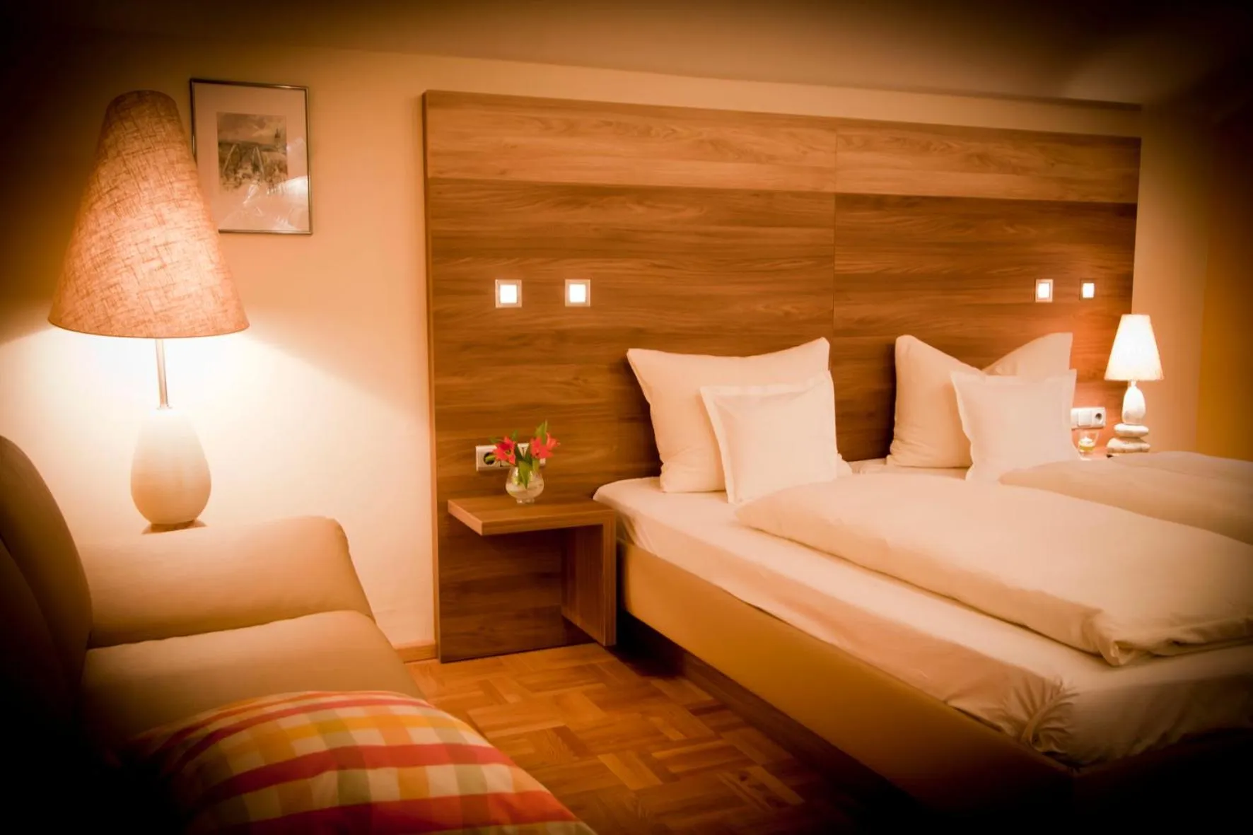 Bed in Hotel Burgwirt