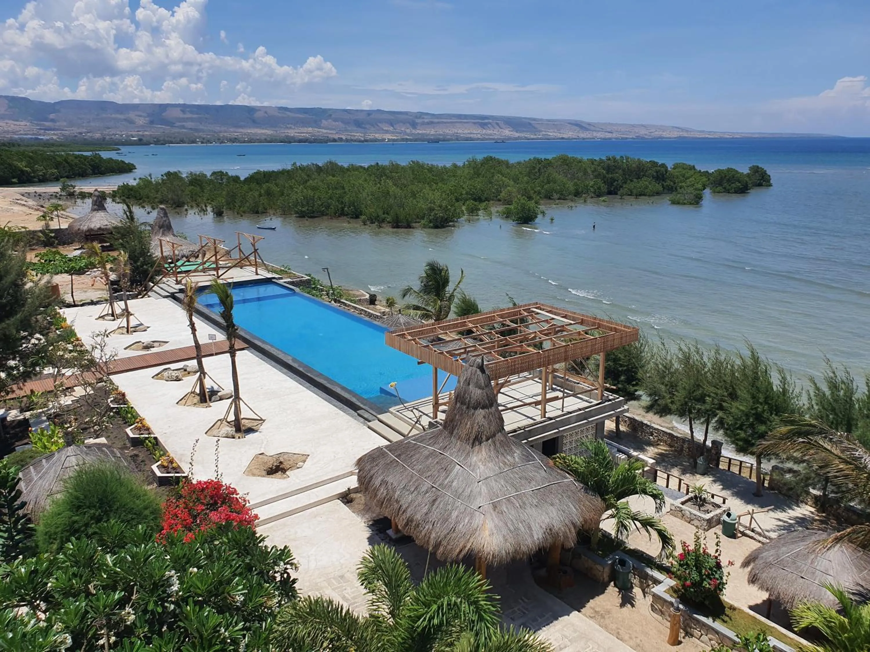 Pool view in Padadita Beach Hotel