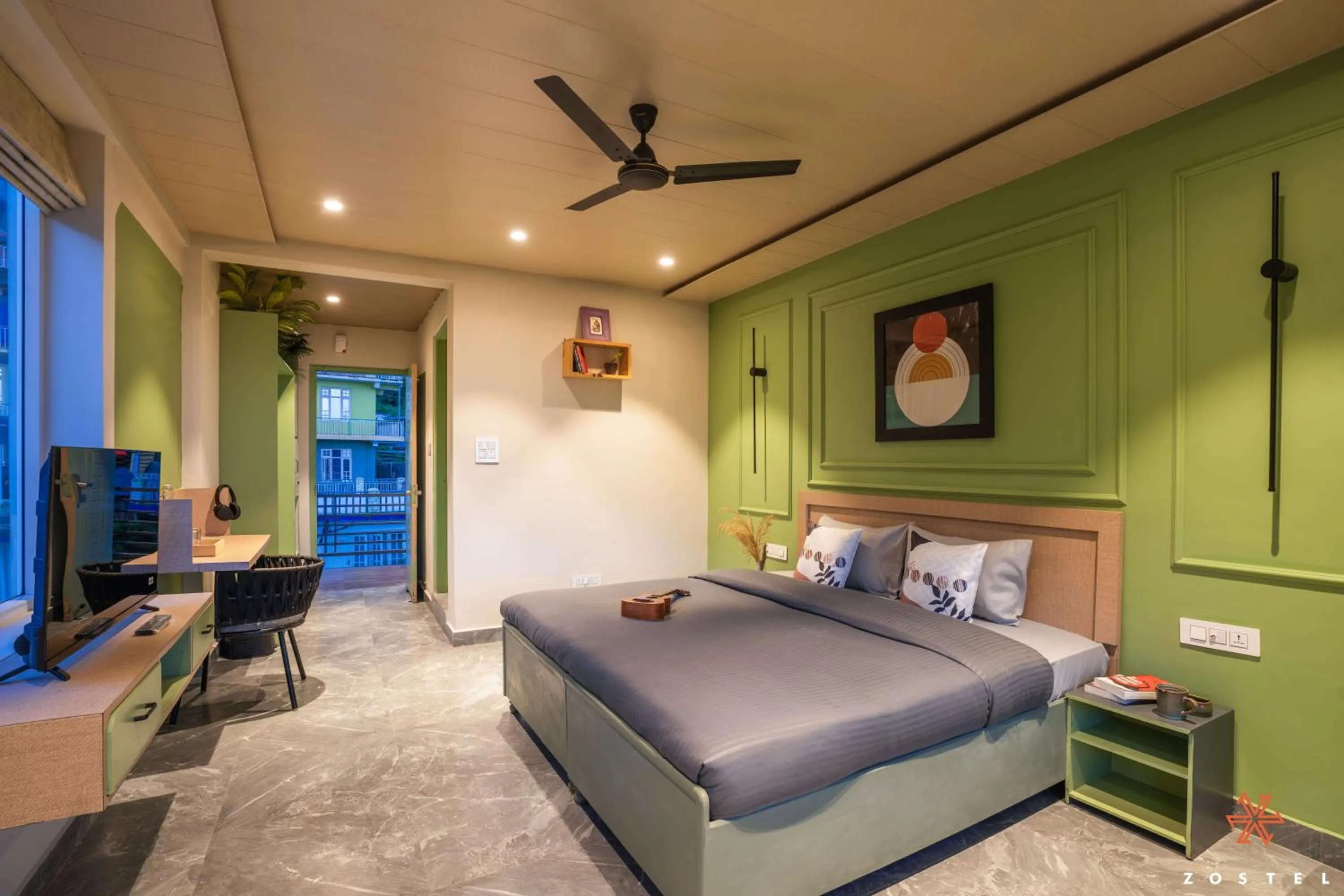 Bed in Zostel Dharamkot