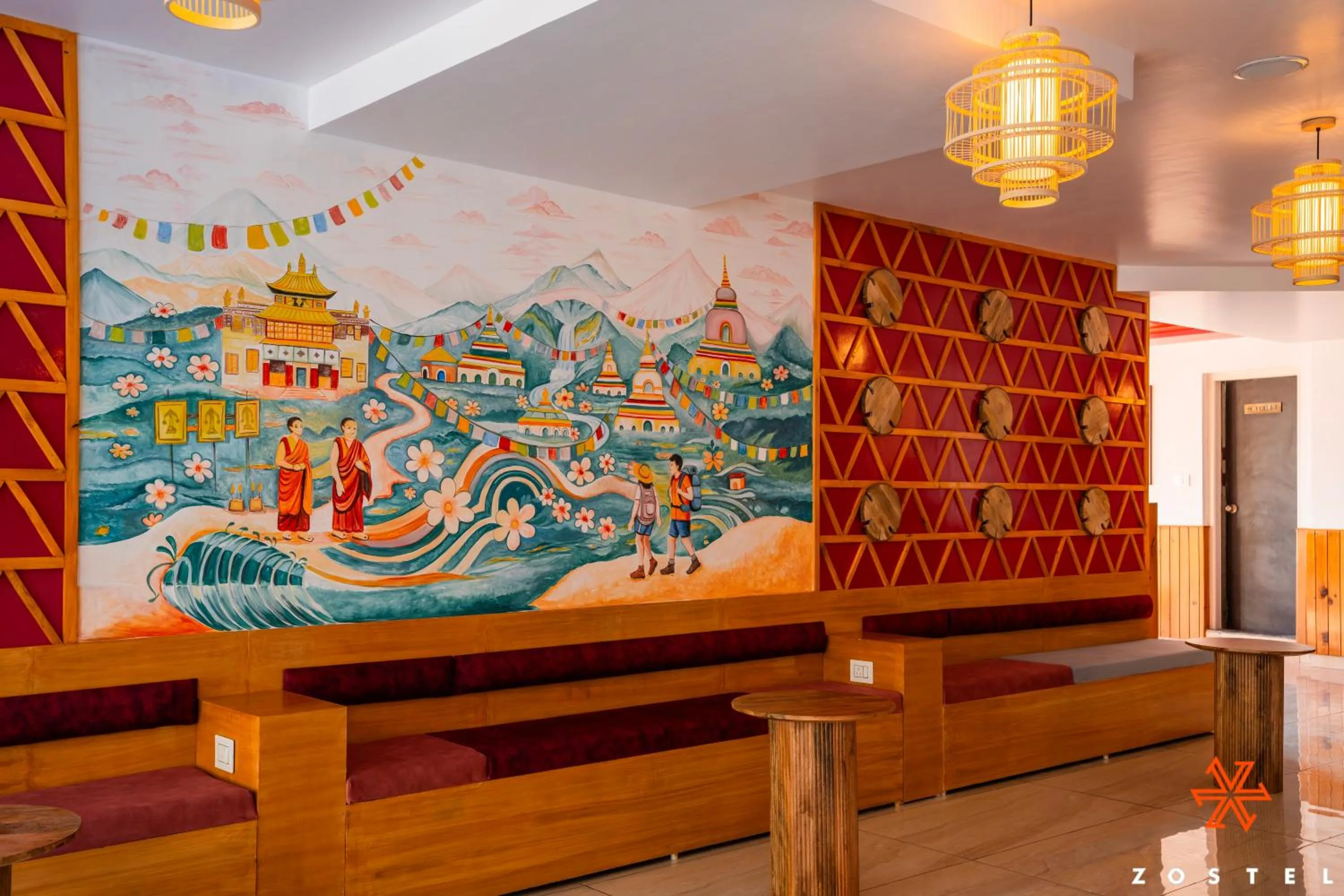 Decorative detail in Zostel Dharamkot