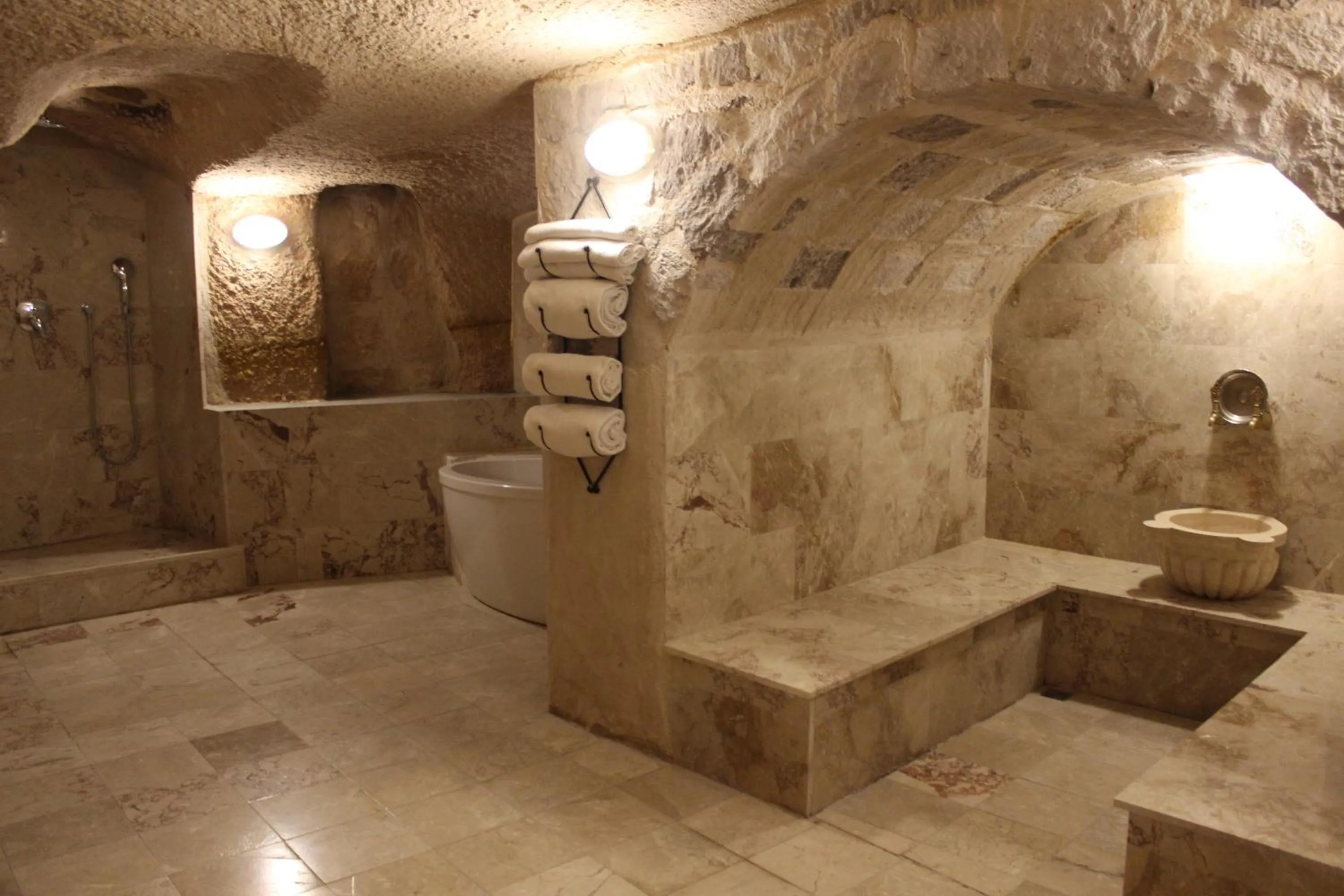 Shower in Helike Cave Suites