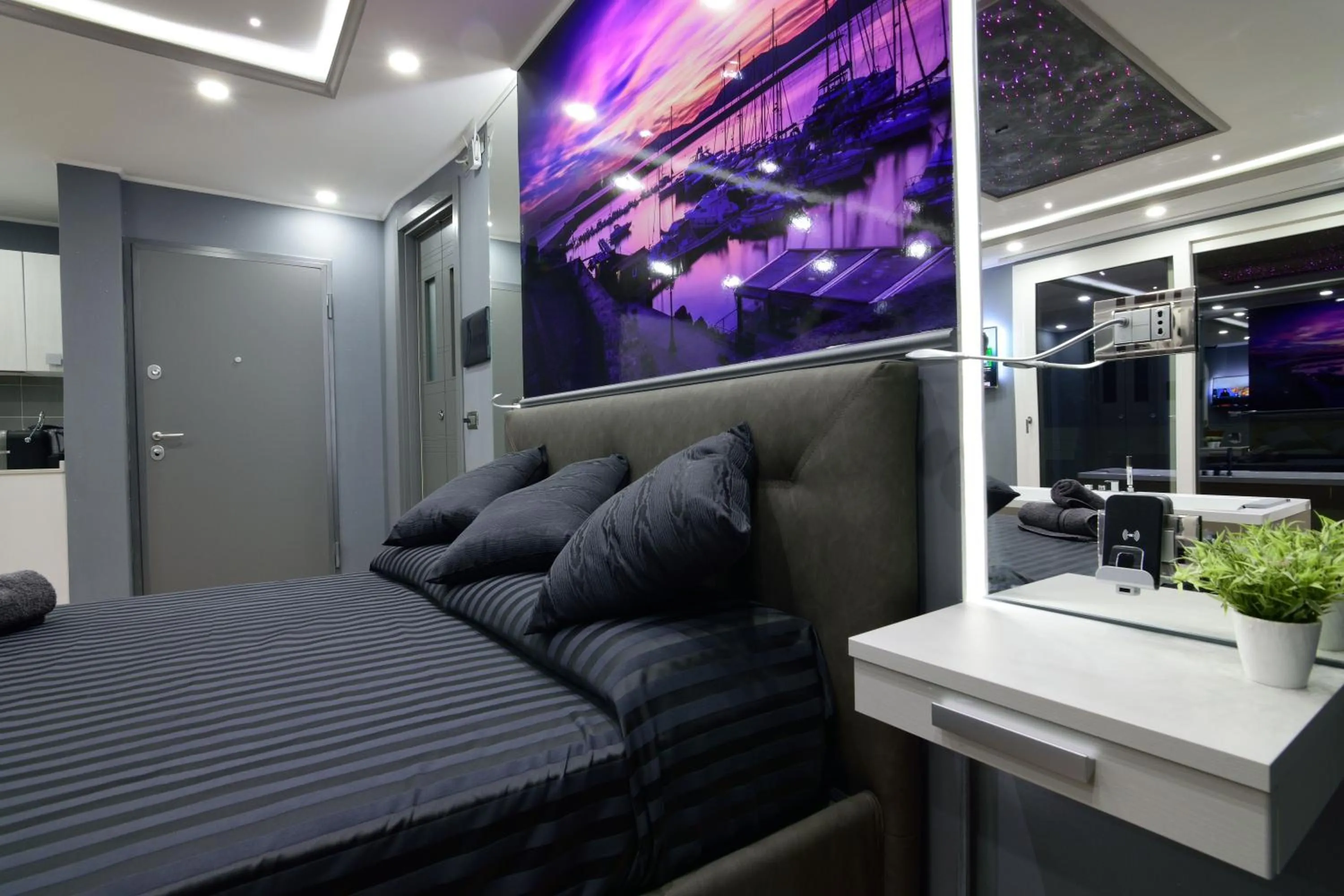 Bedroom, Bed in Starry Sky Charming House