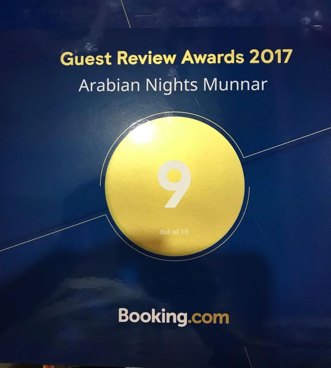 Certificate/Award in Arabian Nights Munnar Pool Villa