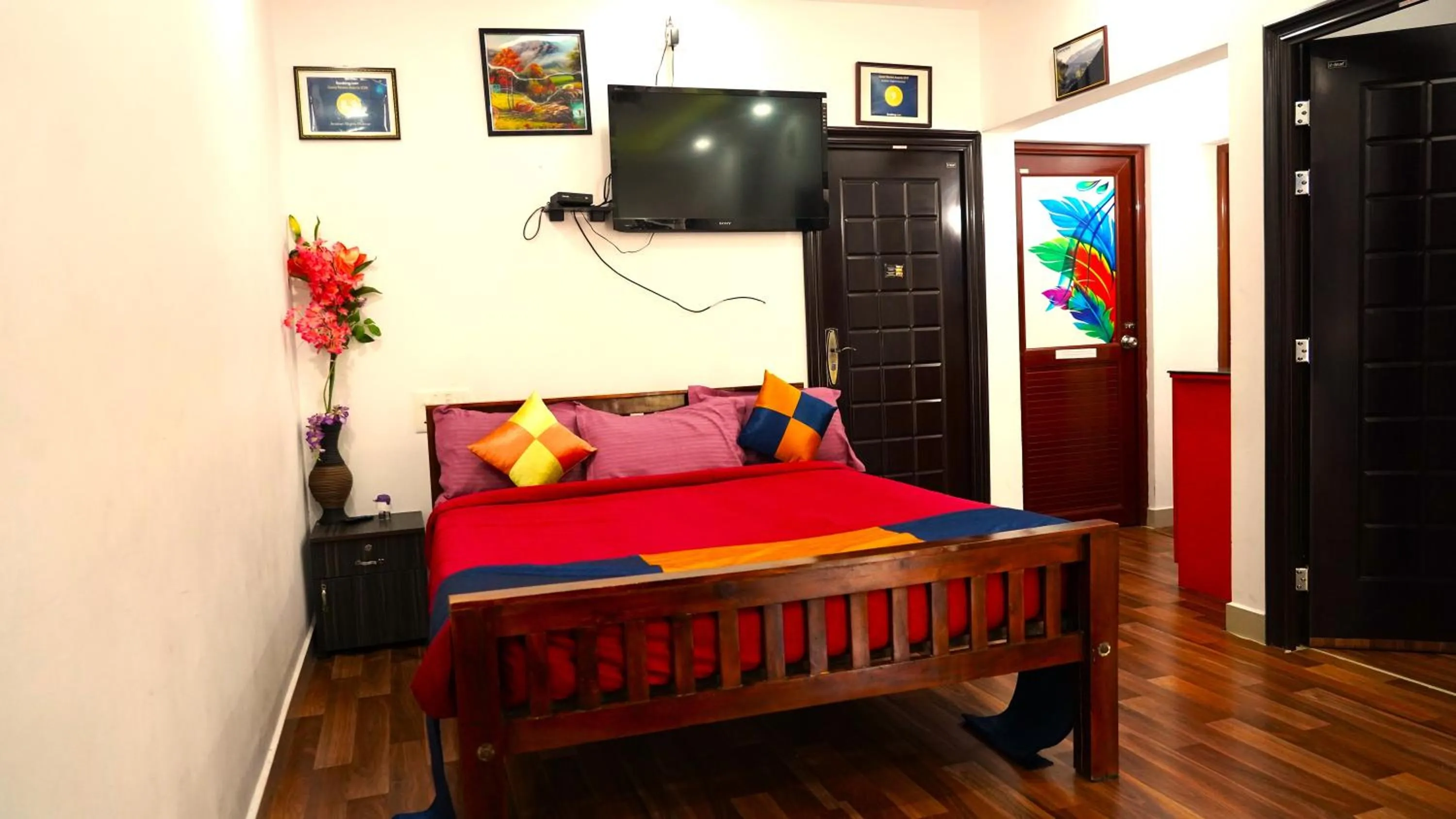 Bed in Arabian Nights Munnar Pool Villa