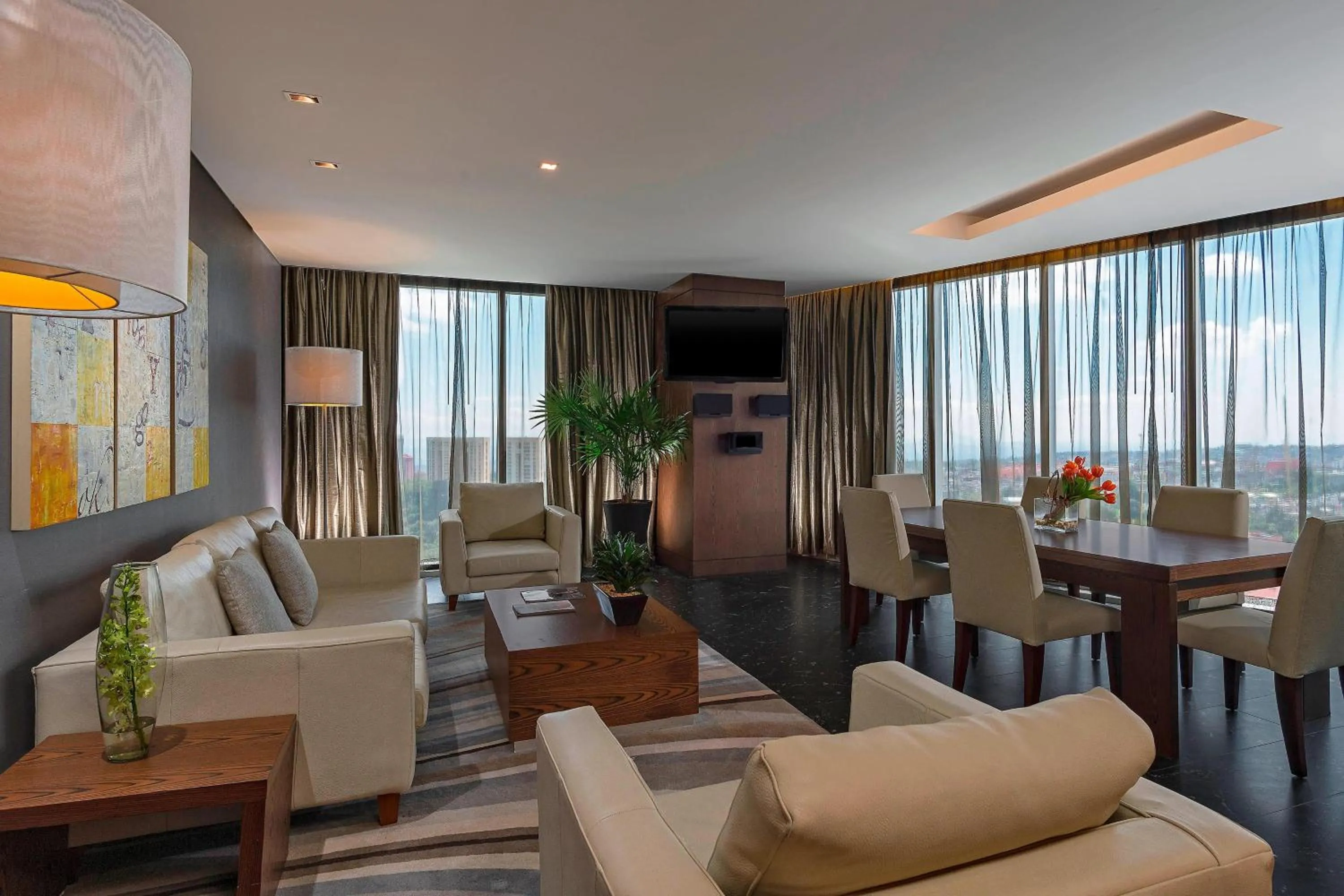 Living room in The Westin Santa Fe, Mexico City