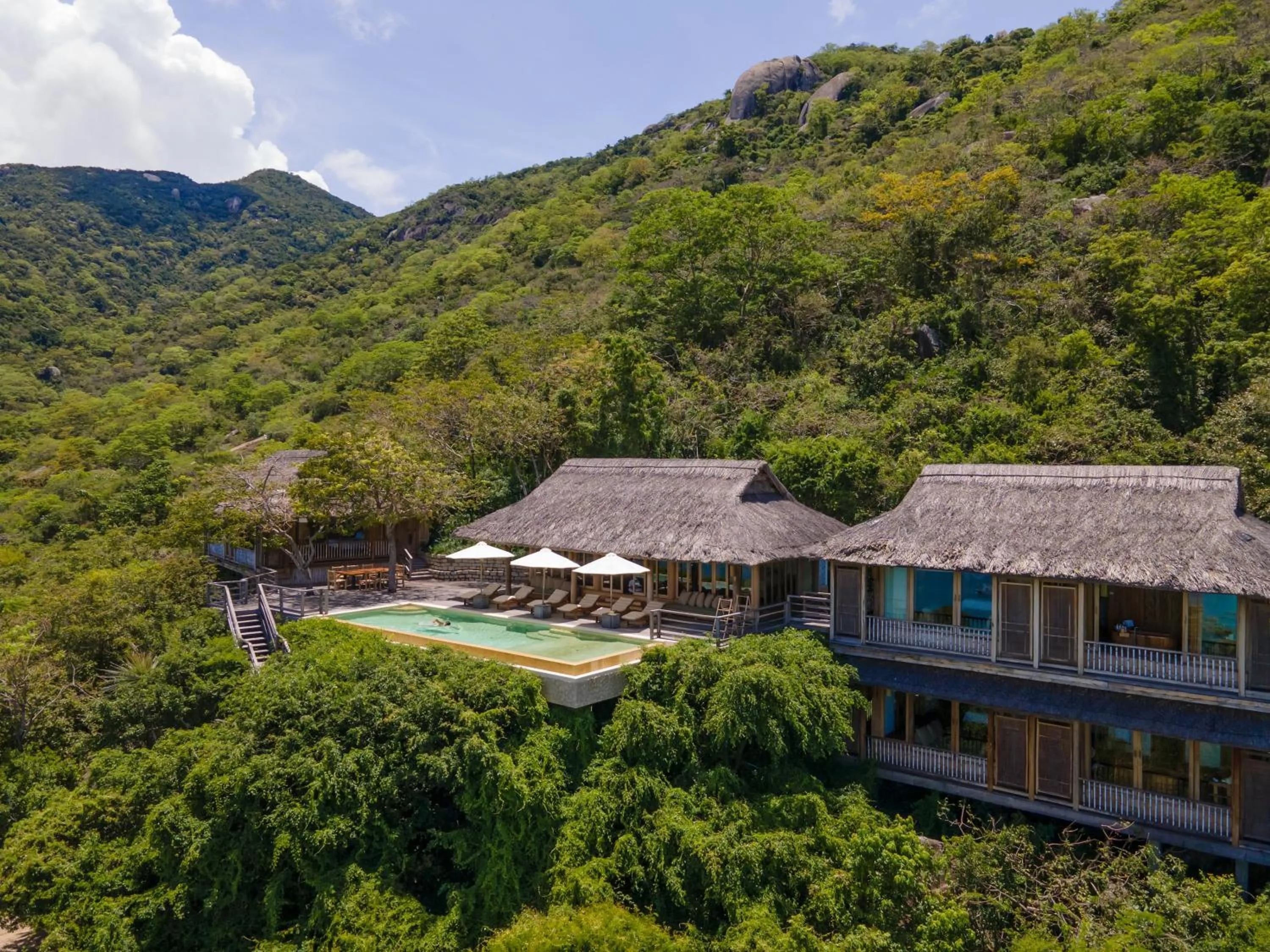 Bird's eye view in Six Senses Ninh Van Bay
