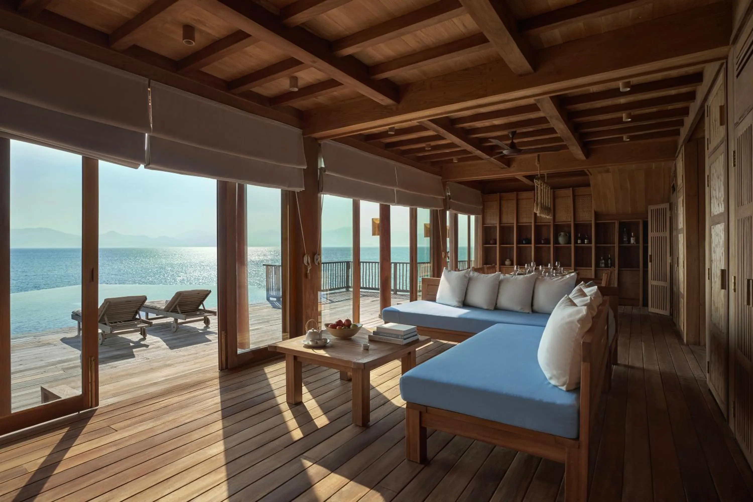 Living room in Six Senses Ninh Van Bay