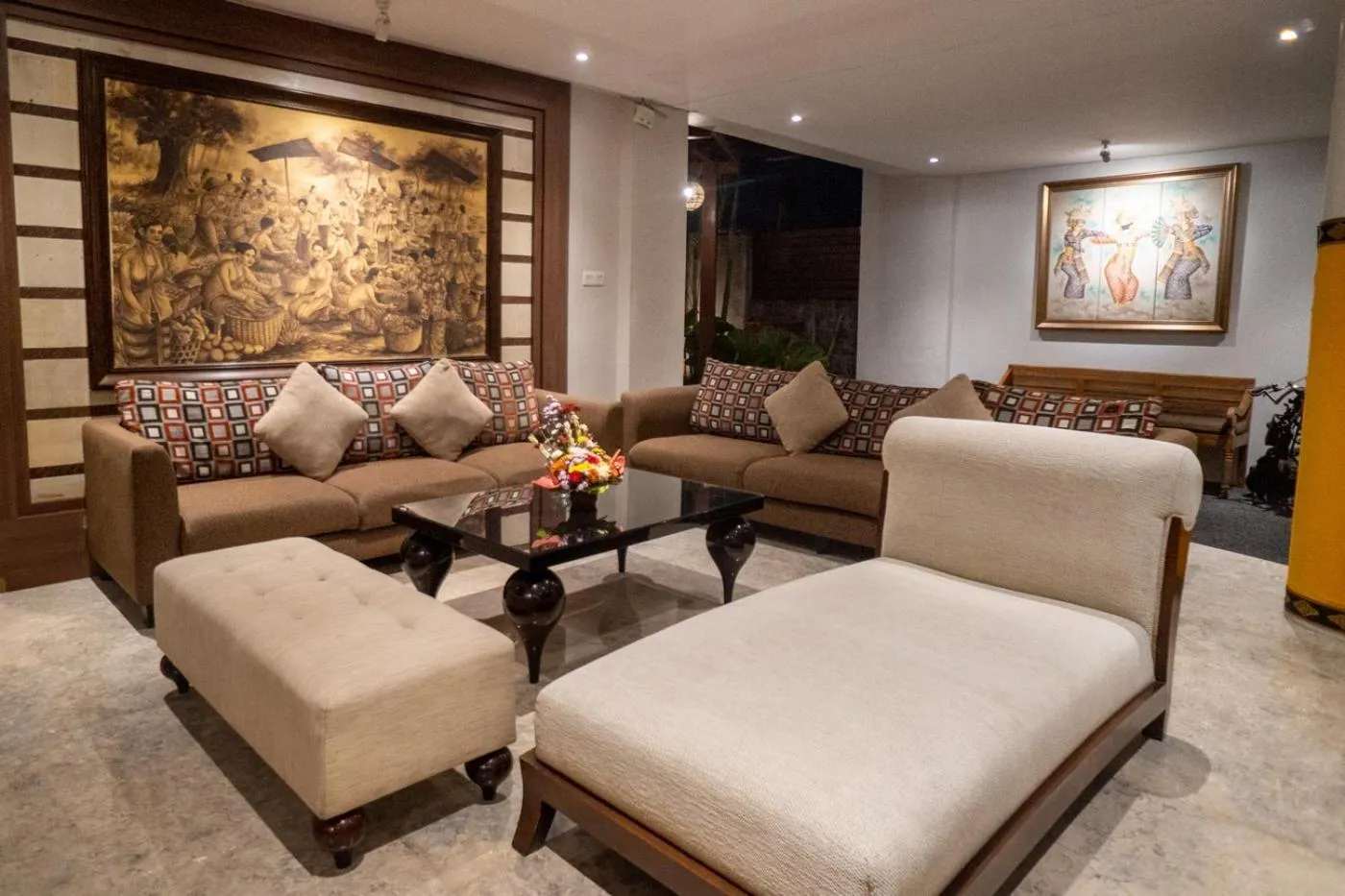 Seating area in djabu Seminyak Hotel