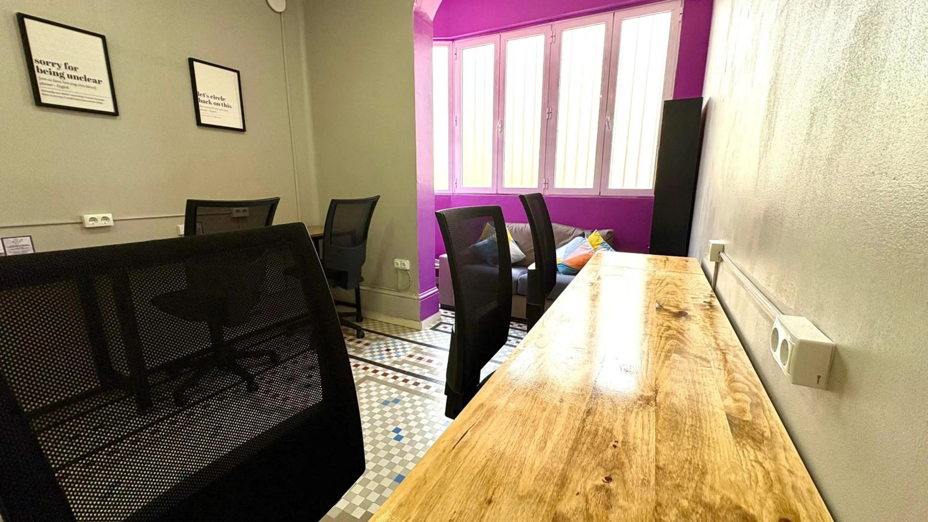Seating area in Purple Nest Hostel