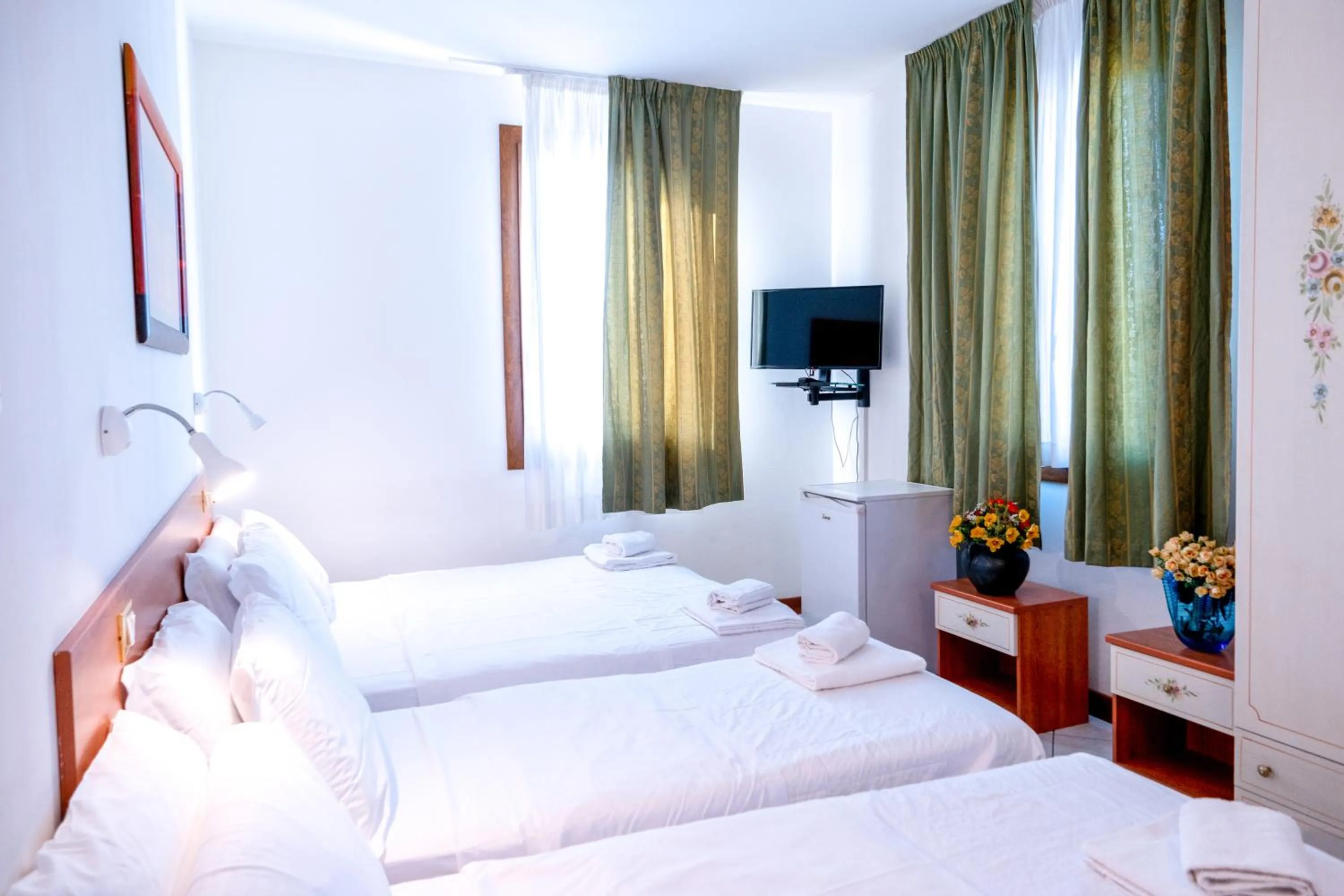 Bed in Hotel New Aurora Venice