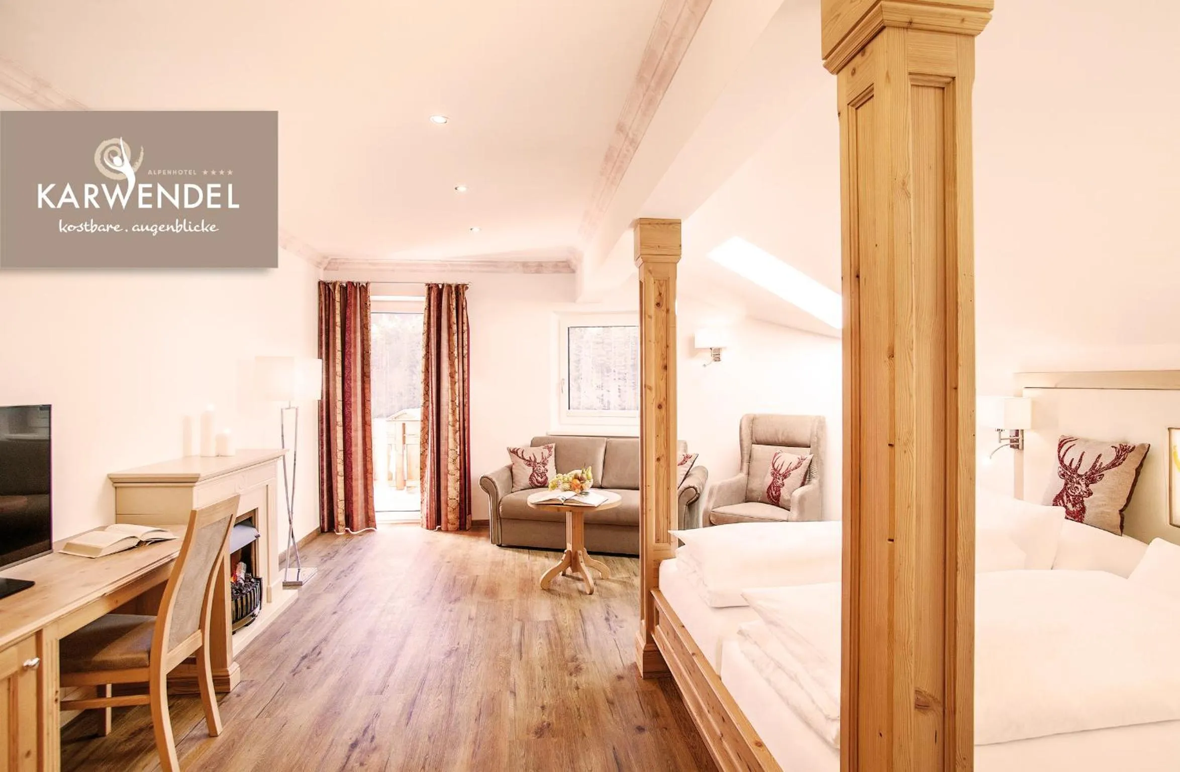 Bed in Alpenhotel Karwendel -Adults only-