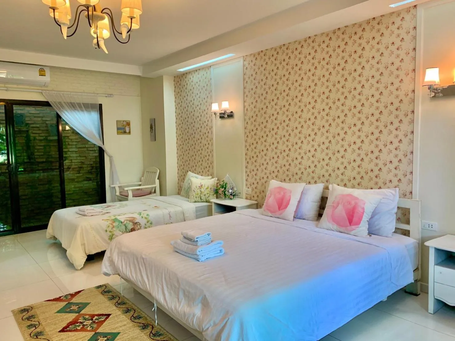 Bed in Nan Rim Nam Resort