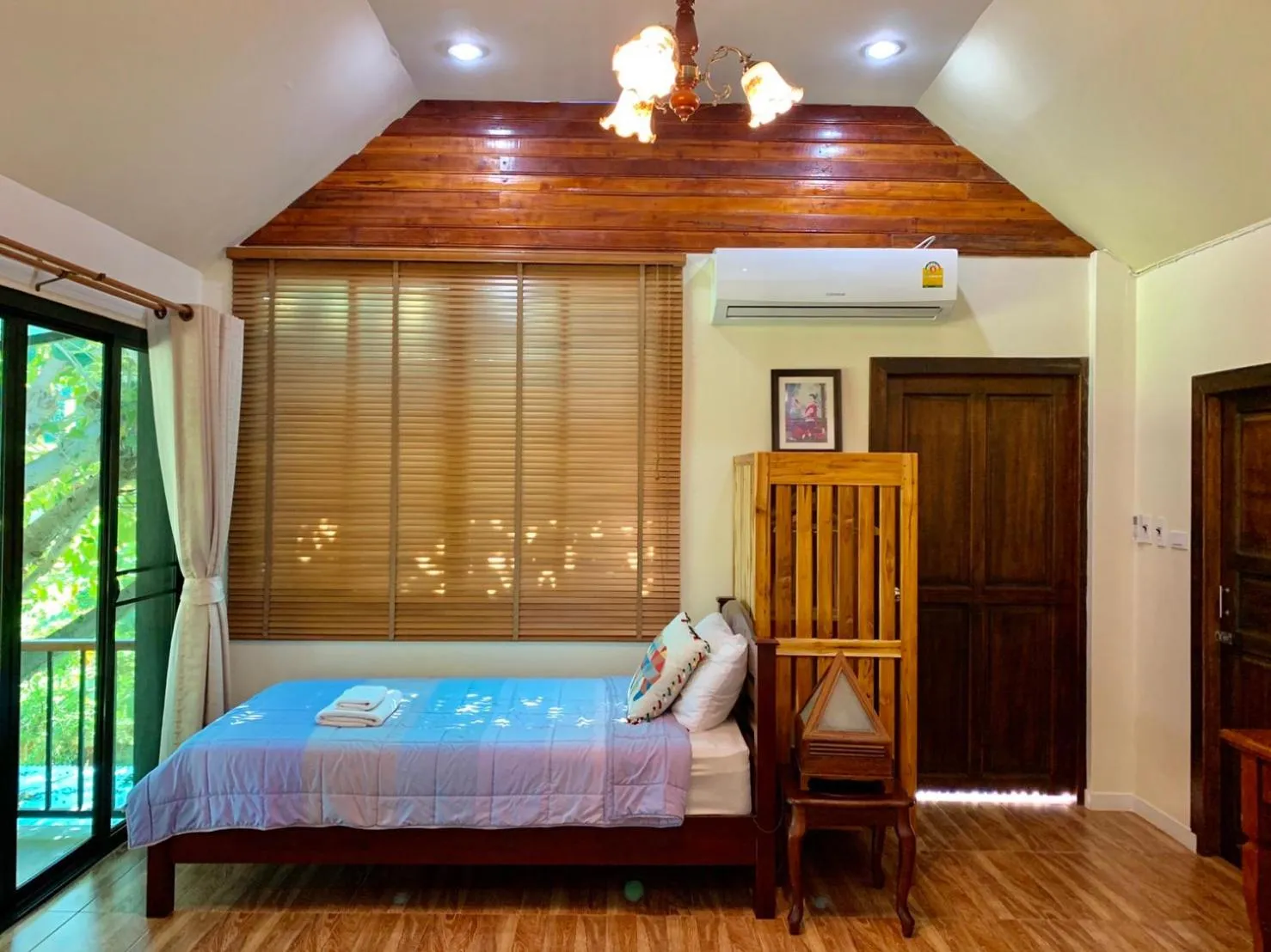 Bed in Nan Rim Nam Resort